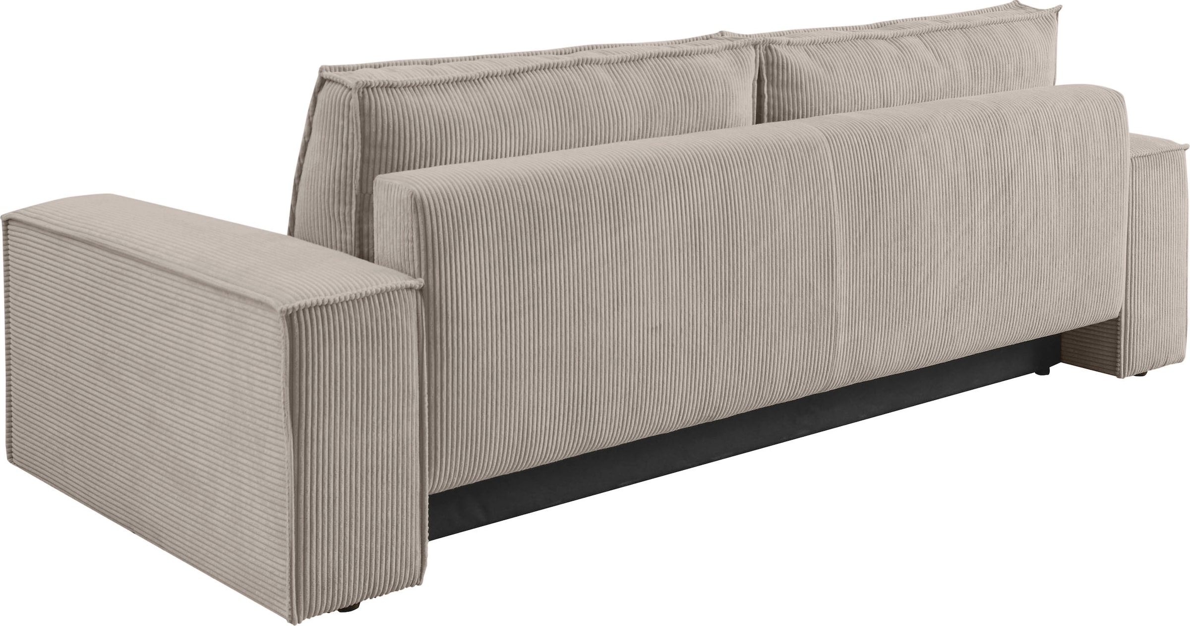 Home affaire 3-Sitzer »SHERWOOD Schlafsofa (257cm) Cord, Samtvelours, Vintage-Lederoptik«, Schlaffunktion mit Bettkasten (ca. 136/200cm)