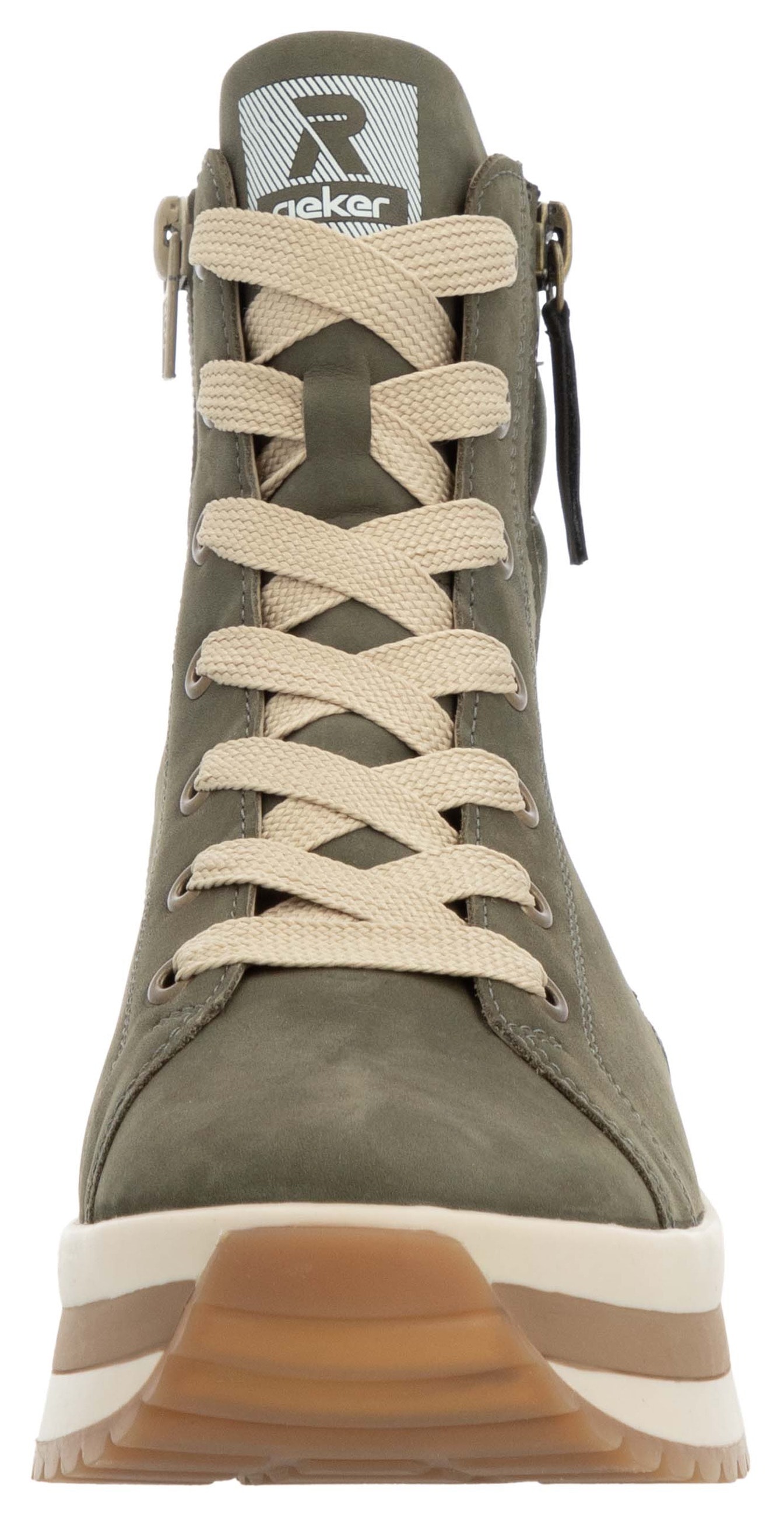 Rieker EVOLUTION Schnürboots, Plateaustiefelette, High Top Sneaker mit zwei Reissverschlüsse