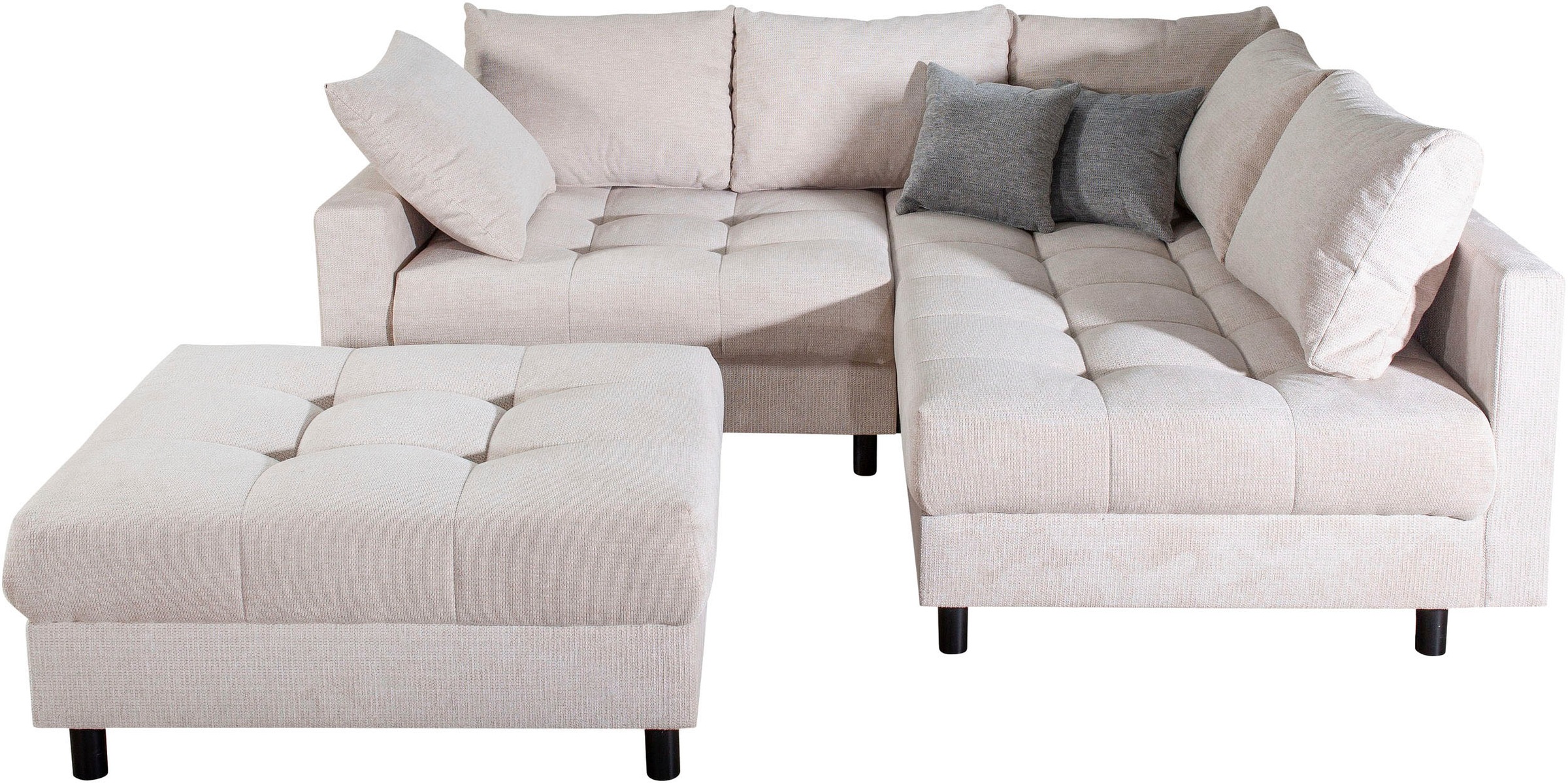 Home affaire Ecksofa »Toni L-Form«, Ottomane beidseitig montierbar, Federkern-Polsterung