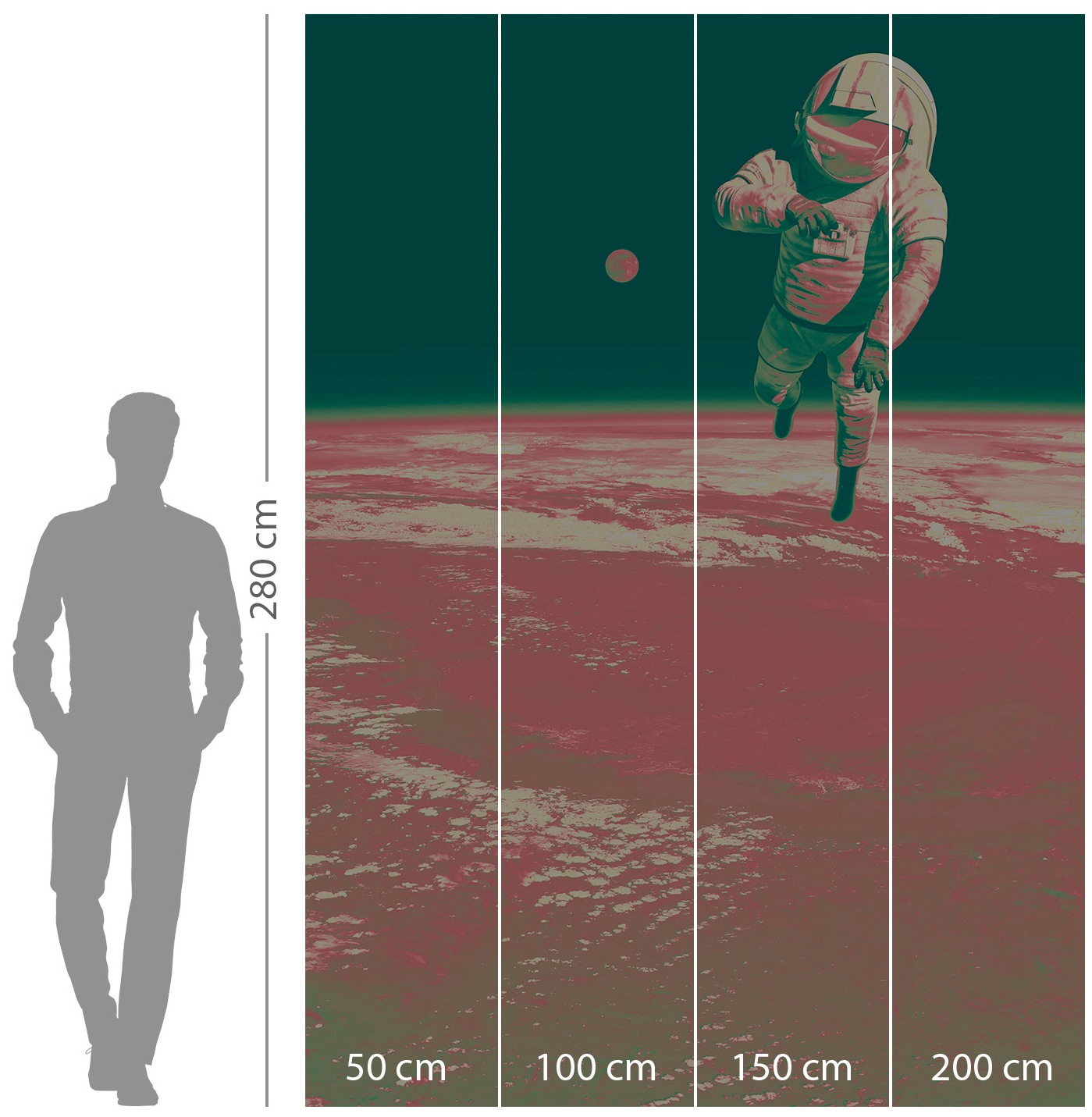 Komar Vliestapete »Digitaldruck Vlies - Spacewalk - Grösse 200 x 280 cm«, bedruckt, Kinderzimmer