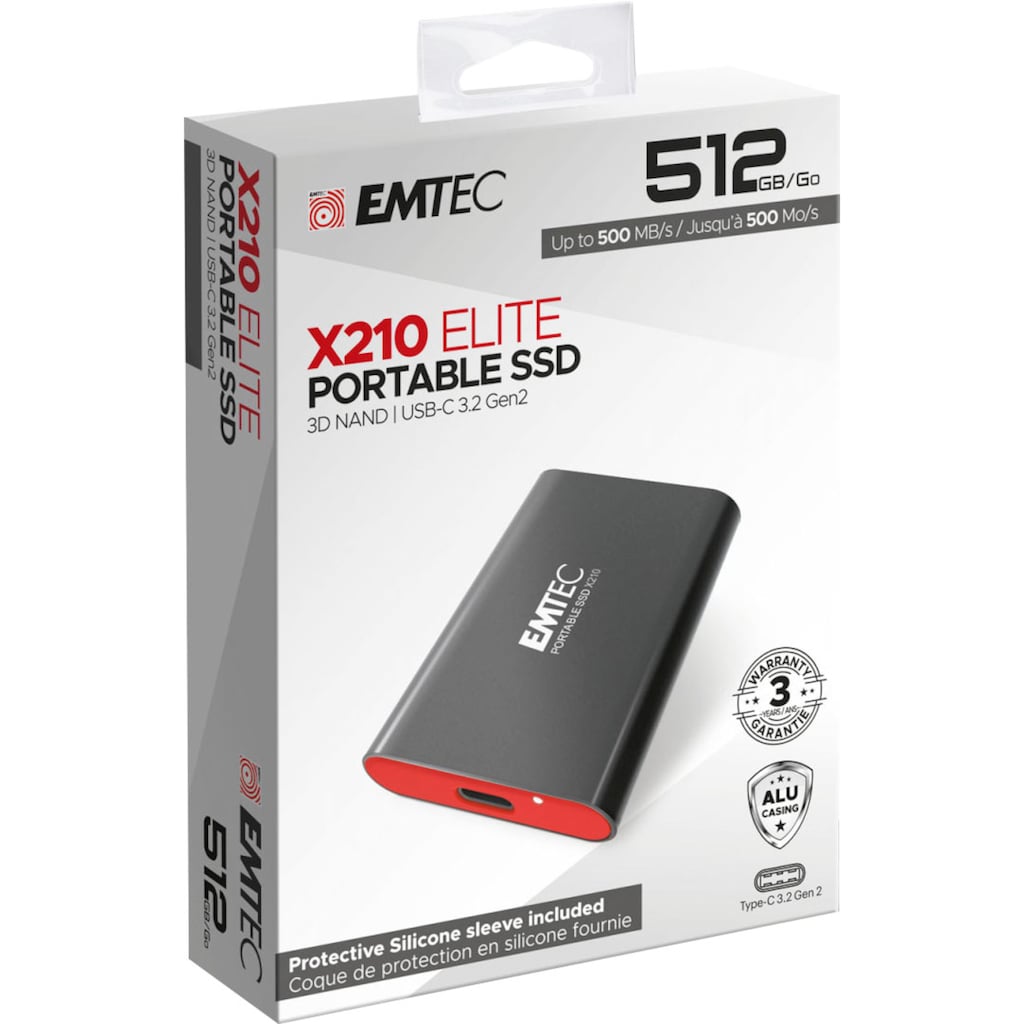 EMTEC externe SSD »X210 Elite Portable SSD 512GB«, Anschluss SATA III-USB 3.2