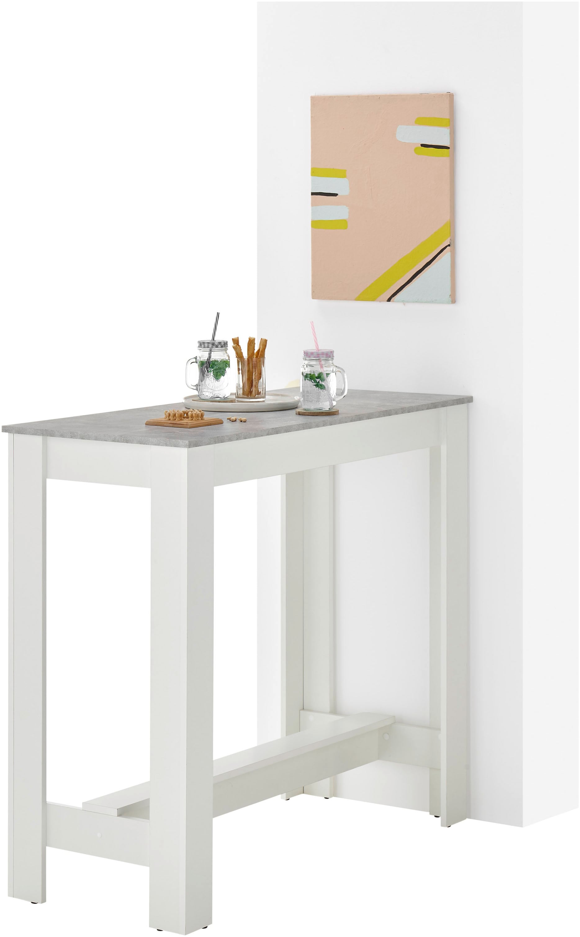 Stolkom Bartisch »Modesto Küchentisch, Bistrotisch, Stehtisch Küche, BxHxT 115x103x50 cm«, Grozügige Fläche, Stabiler Halt, Tischplatte melaminbeschichtet