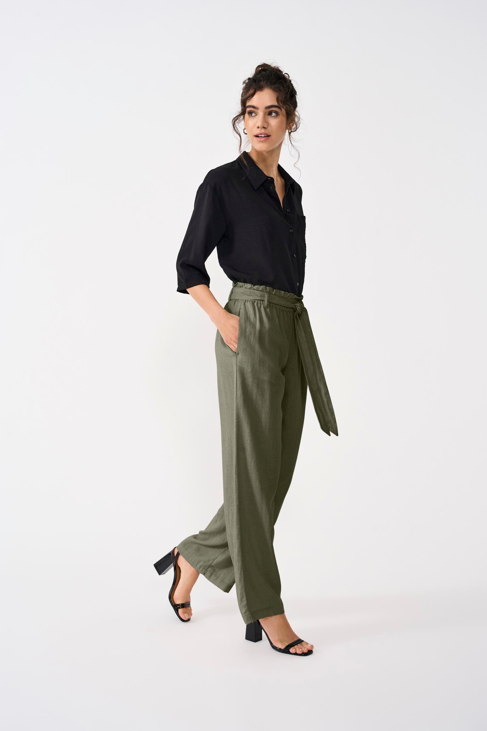 JDY Culotte »JDYSAY MW LINEN BELT PANT WVN NOOS«