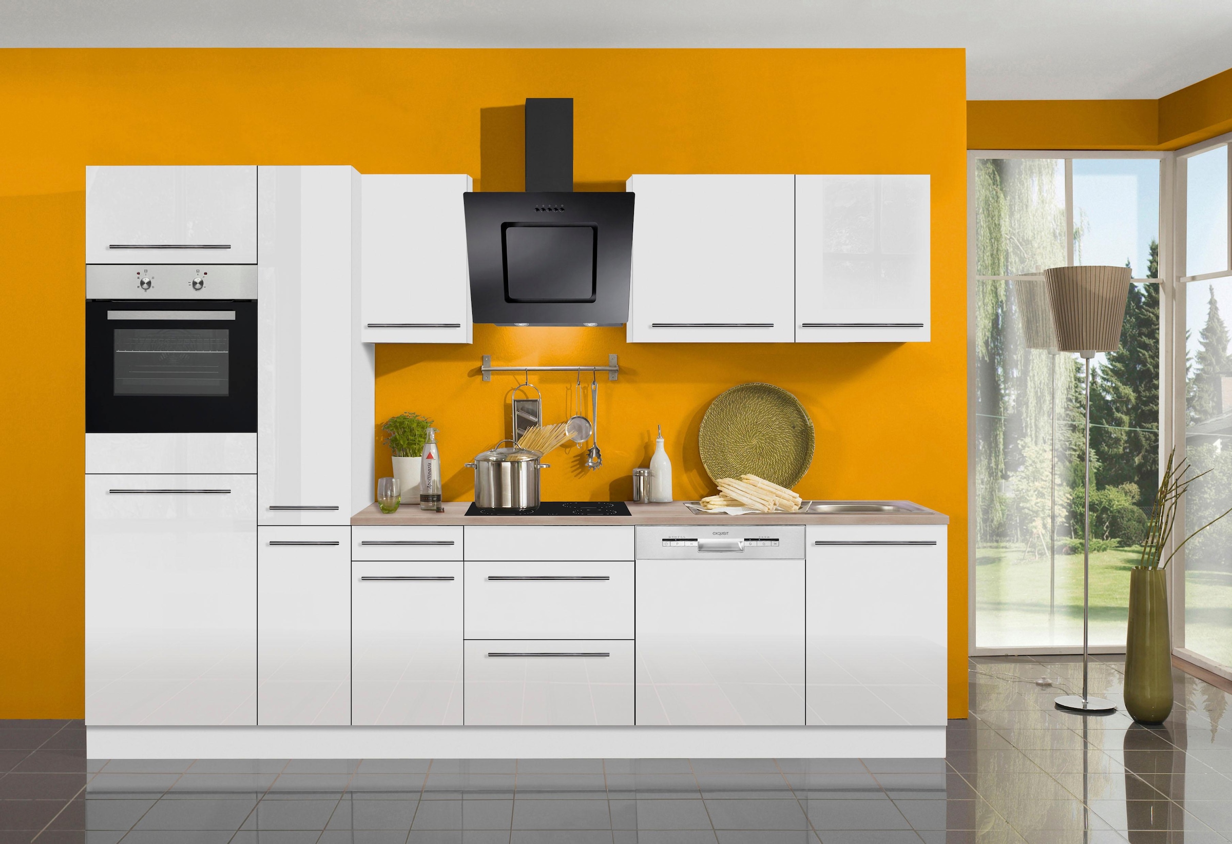 OPTIFIT Küchenzeile »Bern«, Breite 300 cm, höhenverstellbare Füsse, wahlweise mit E-Geräten