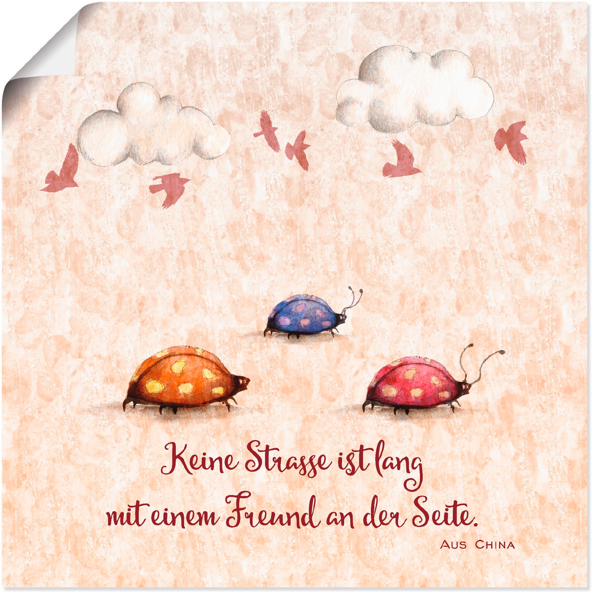 Artland Wandbild "Lebensweisheit Freunde" Tiere 1 Stk. tlg. als Alubild, Leinwandbild, Poster in verschied. Grössen
