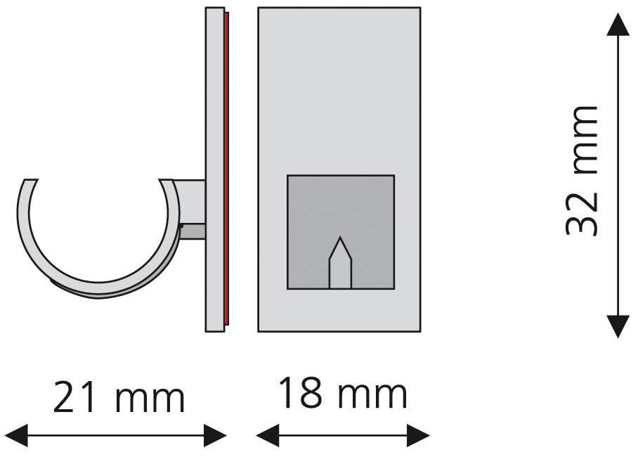 Liedeco Klebeträger, (Set, 2 St.), für Cafehausstangen Ø 12 mm