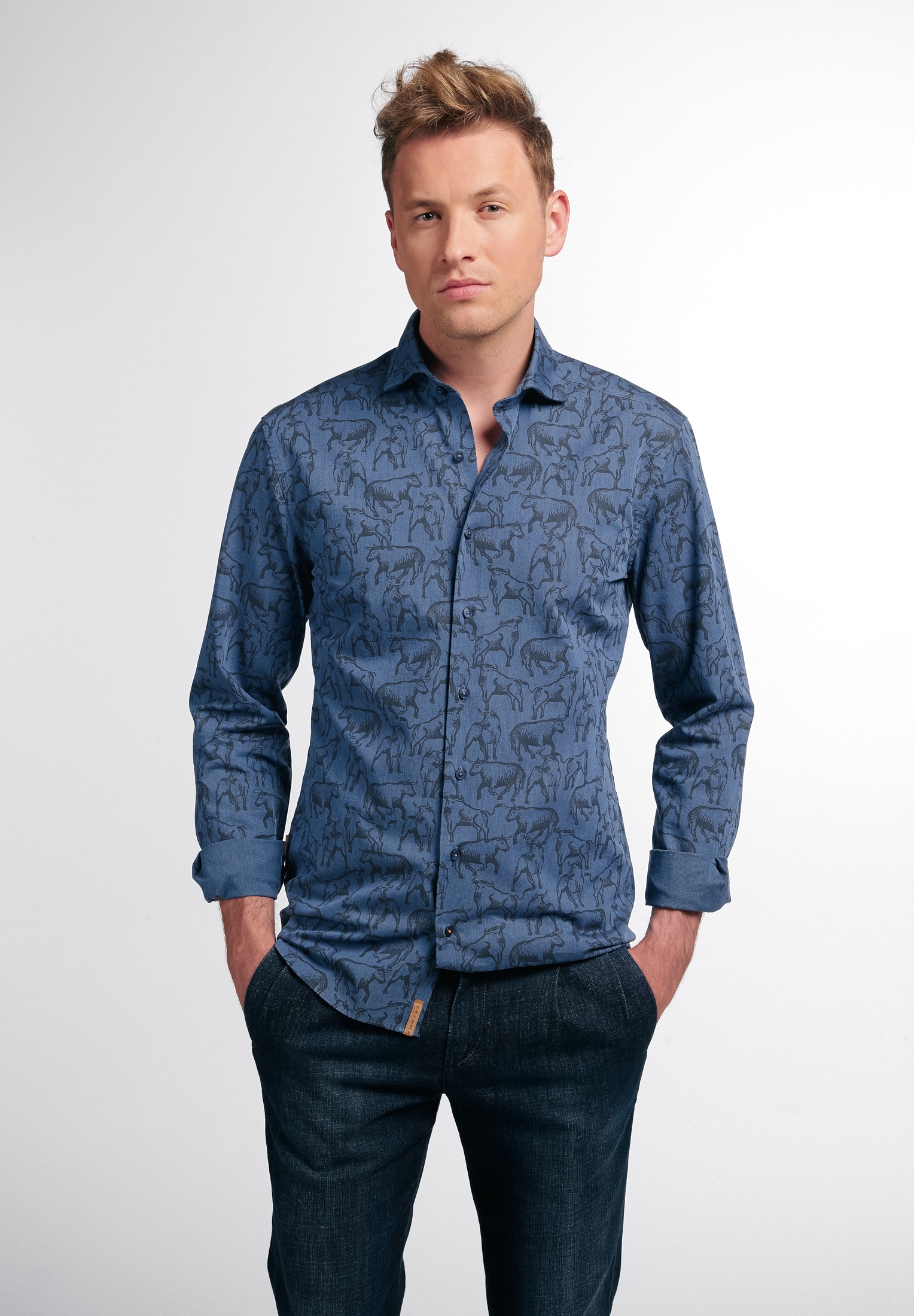 Eterna Langarmhemd »SLIM FIT« EASY IRON (bügelleicht)