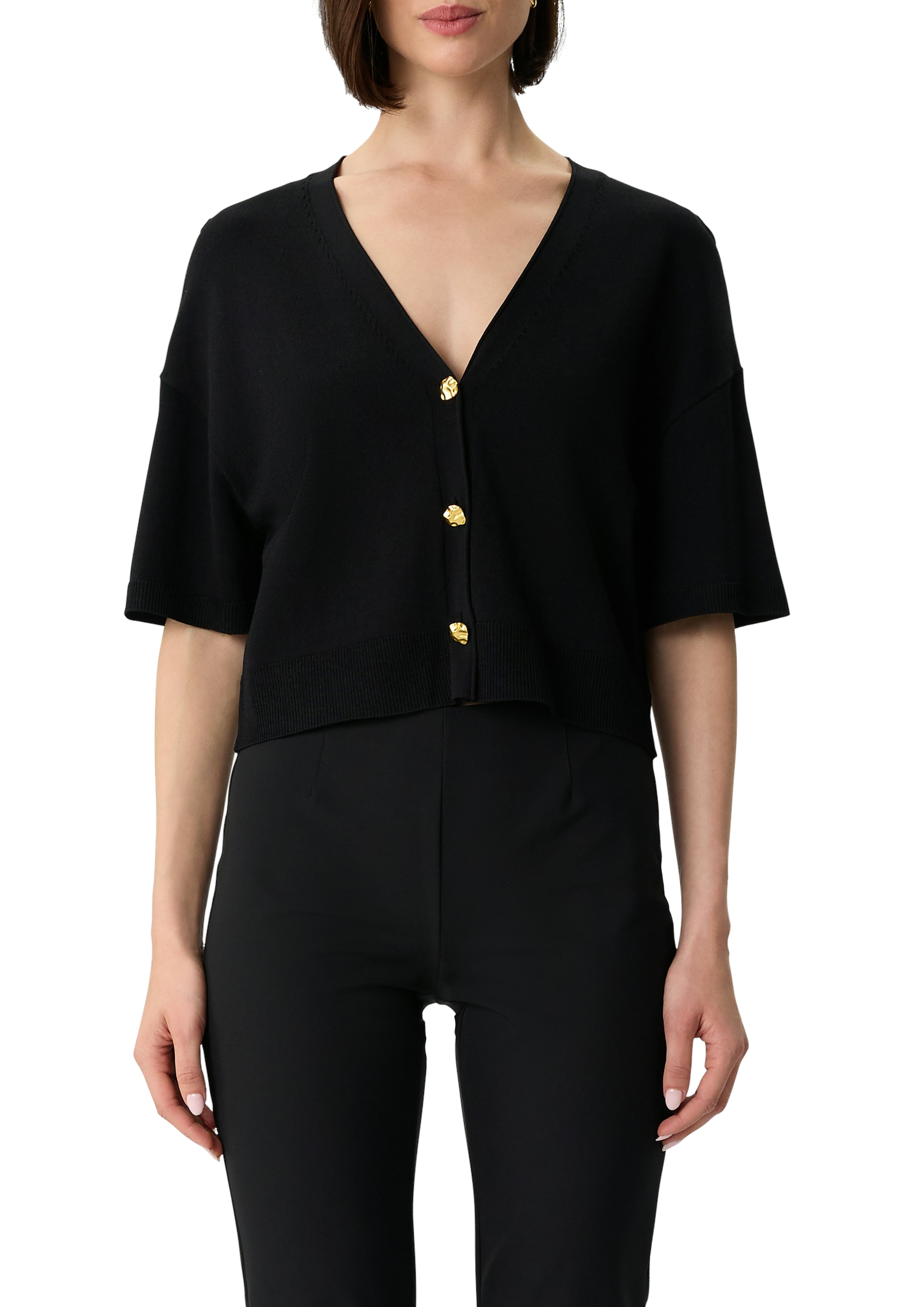 Comma Cardigan mit V-Ausschnitt und goldenen Knöpfen
