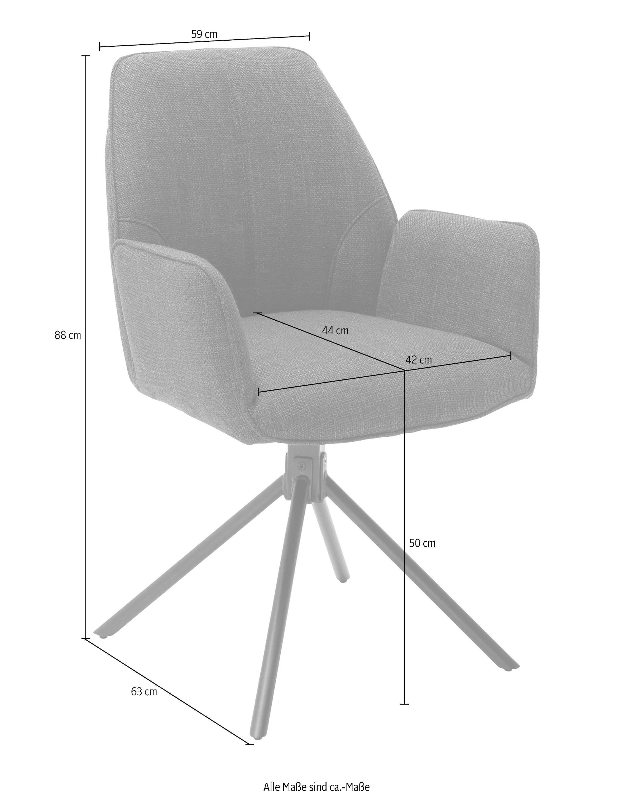 MCA furniture 4-Fussstuhl »Pemba«, (Set), 2 St., 2er-Set, 180°drehabr mit Nivellierung, Stuhl belastbar bis 120 kg