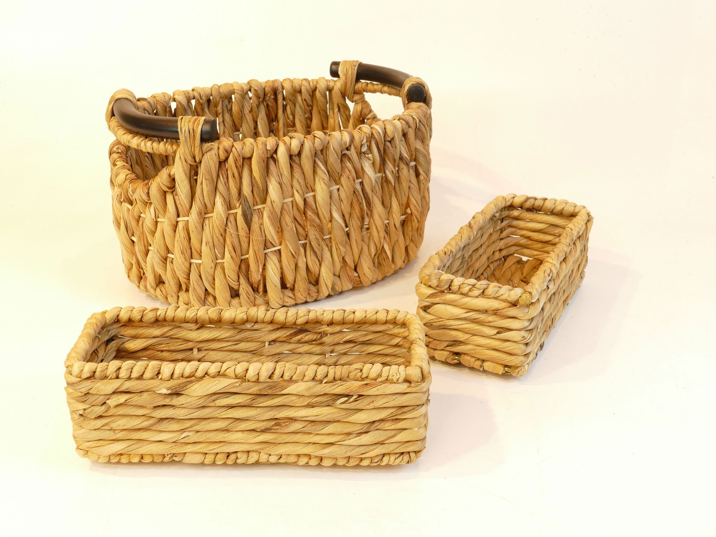 Image of Ackermann - ARTRA Aufbewahrungskorb »Aufbewahrungskörbe KEA S mit Holzgriff und Besteckkörbe 2er Set aus Wasserhyazinthe natur«, (1 St.) einkaufen bei Ackermann Versand Schweiz