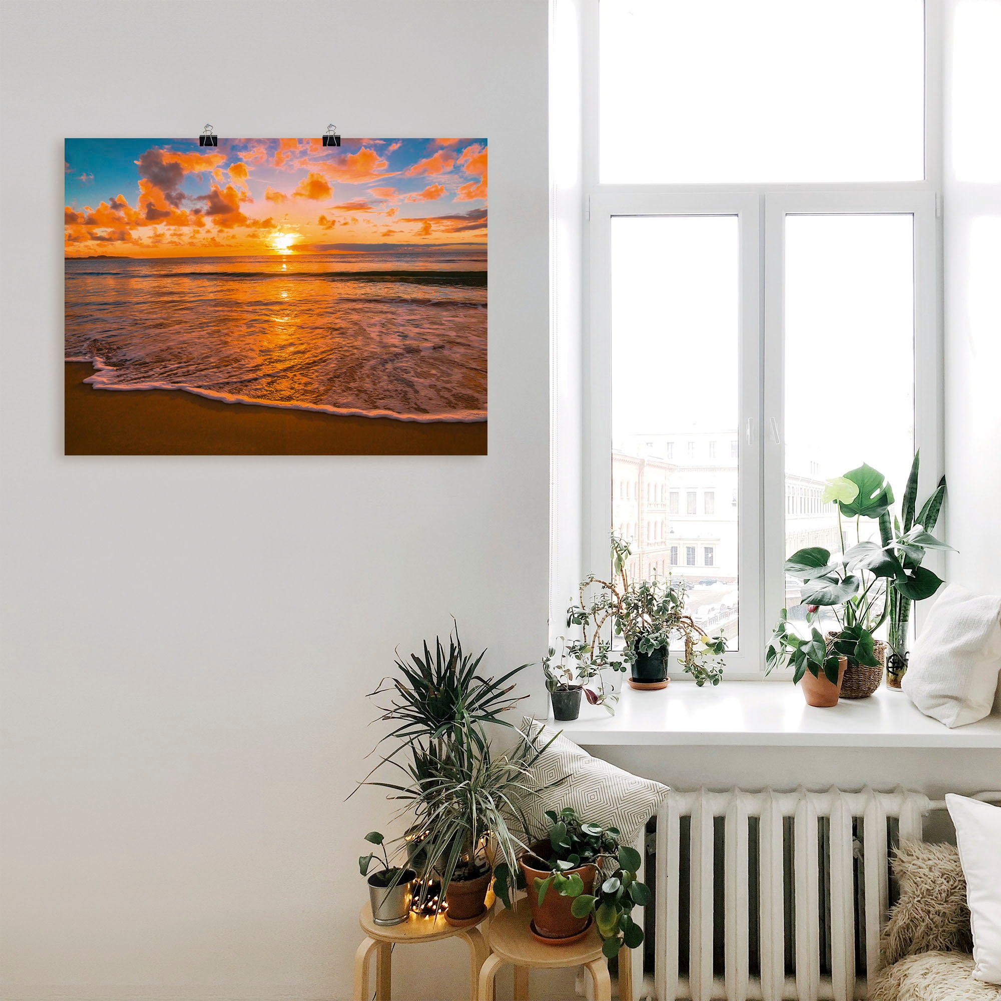 Artland Wandbild »Sonnenuntergang am Strand«, Sonnenaufgang & -untergang, (1 St.), als Leinwandbild, Poster in verschied. Grössen
