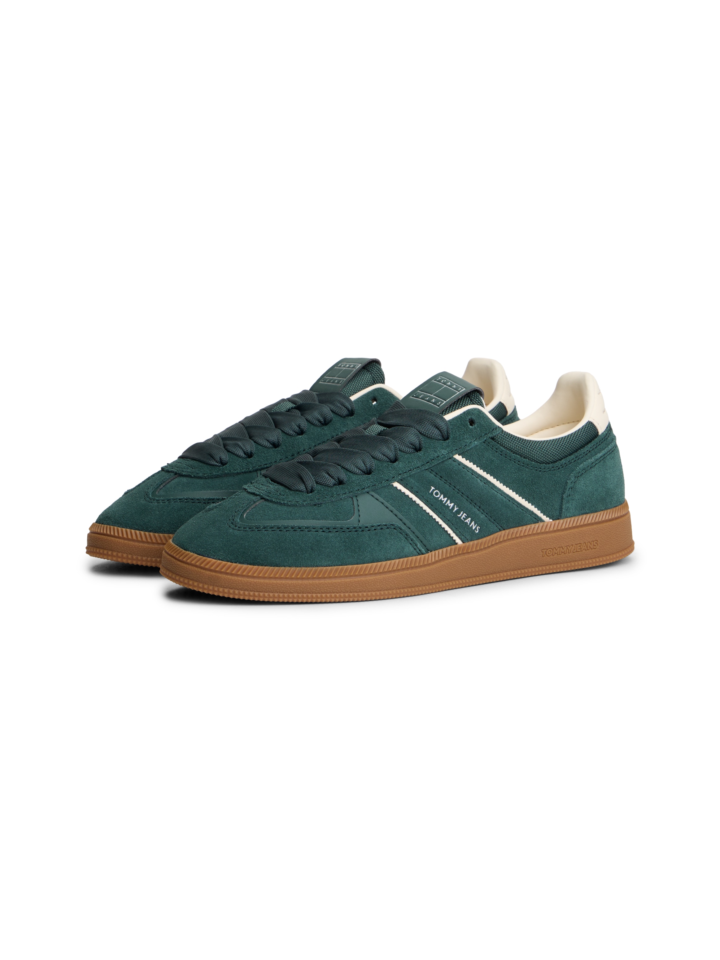 Tommy Jeans Plateausneaker "THE GREENWICH EDGE SUEDE" Freizeitschuh, Halbschuh, Schnürschuh mit gepolstertem Schaftrand