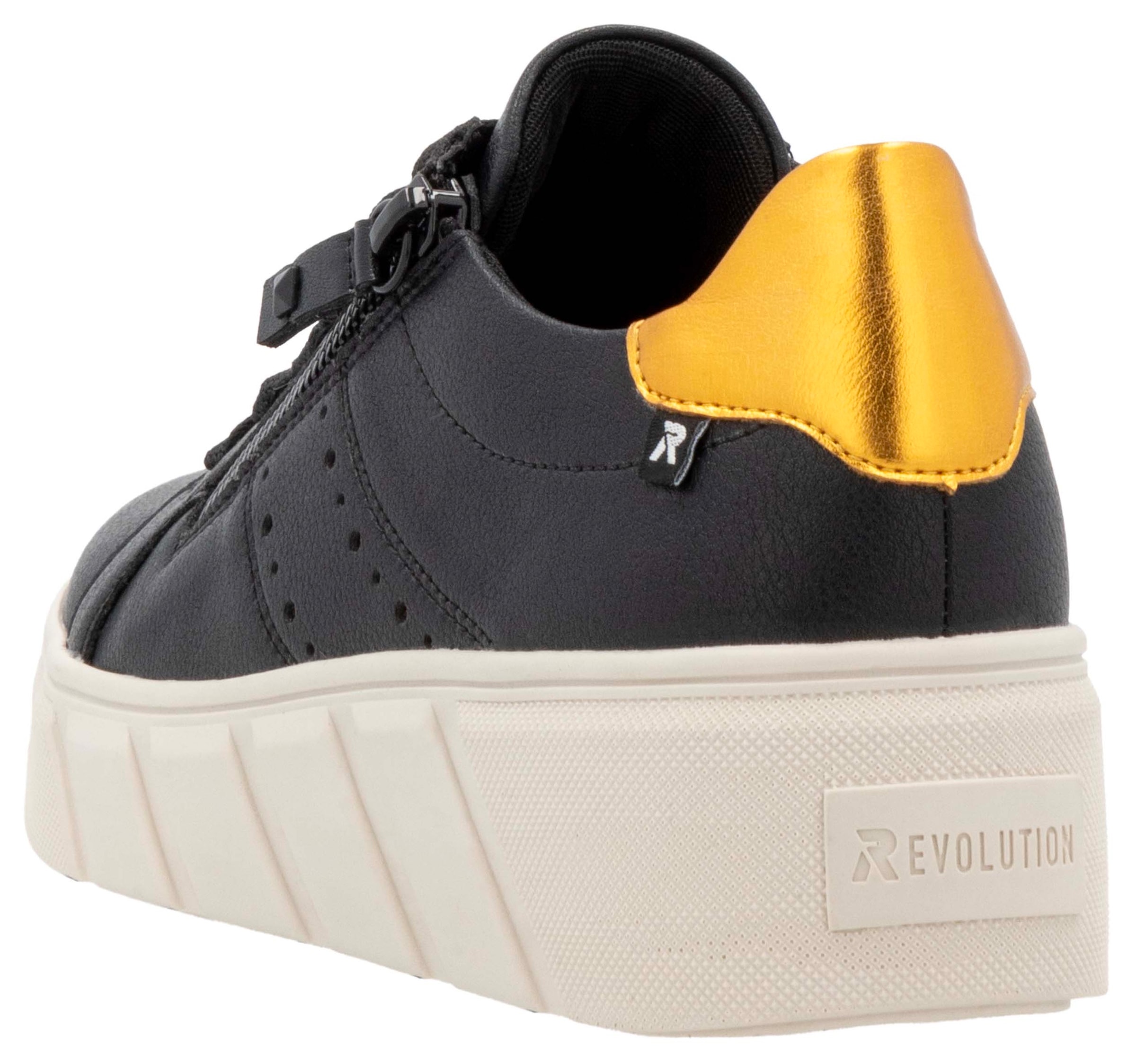 Rieker EVOLUTION Plateausneaker, Freizeitschuh, Halbschuh, Schnürschuh mit zusätzlichem Reissverschluss