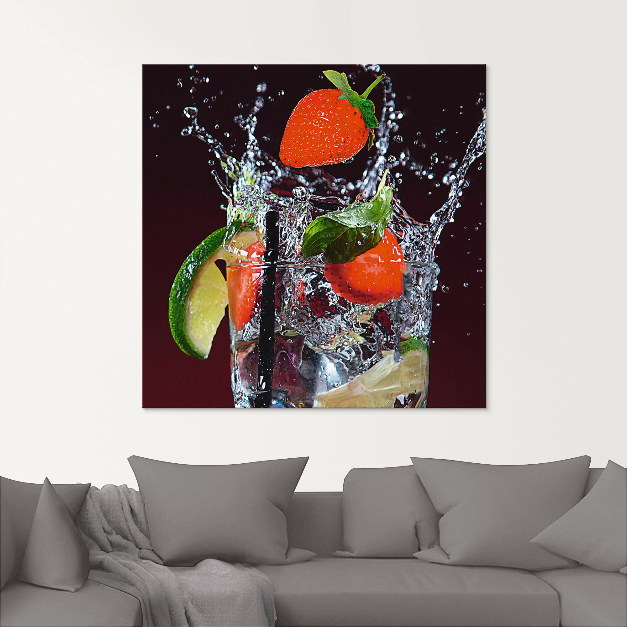 Artland Glasbild »Frischer Fruchtcocktail I«, Getränke, (1 St.), in verschiedenen Grössen