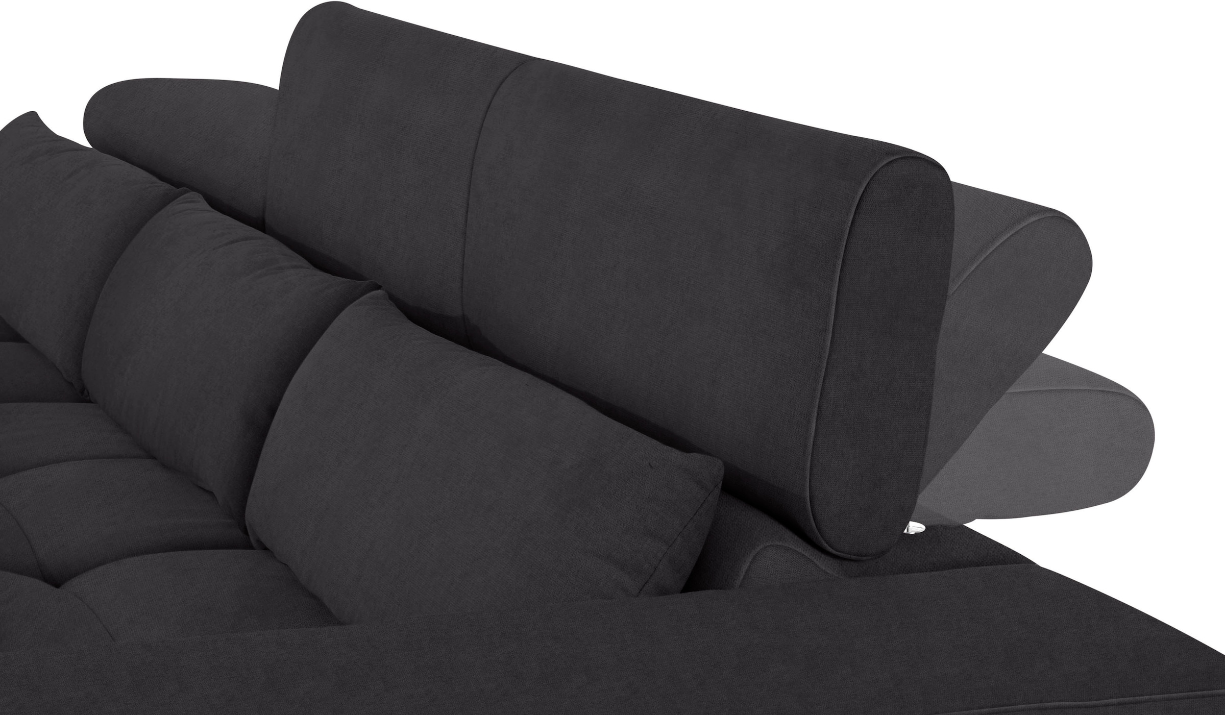 COTTA Ecksofa »Orion L-Form«, mit Recamiere, inkl. verstellbaren Kopfstützen und 3 Kissen