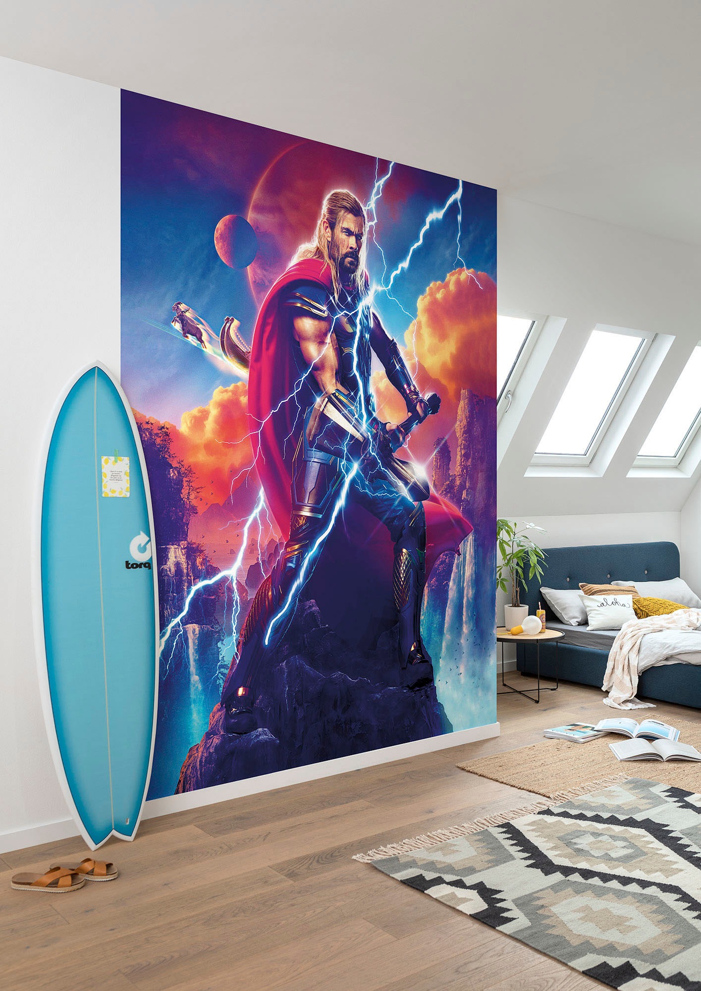 Komar Fototapete "Digitaldruck Vlies - Love and Thunder Adventure - Grösse 200 x 250 cm" bedruckt glatt Kinderzimmer