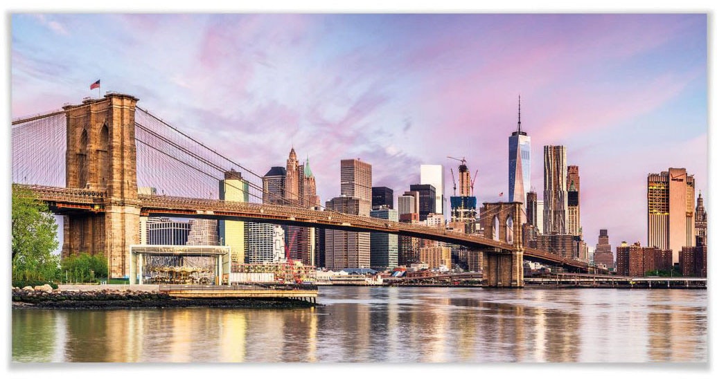 online shoppen Skyline »Manhattan Wandposter Brooklyn Wandbild, Poster Bild, St.), | Jelmoli-Versand Bridge«, Poster, York, (1 Wall-Art New