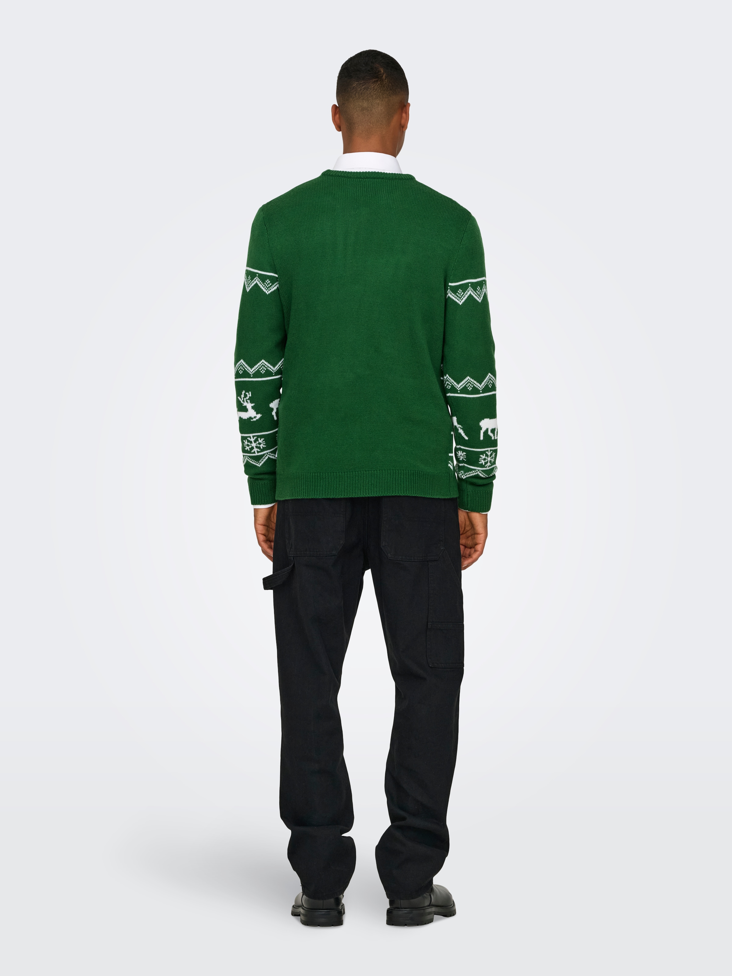 ONLY & SONS Strickpullover »ONSXMAS REG 5 ALLOVER CREW KNIT«