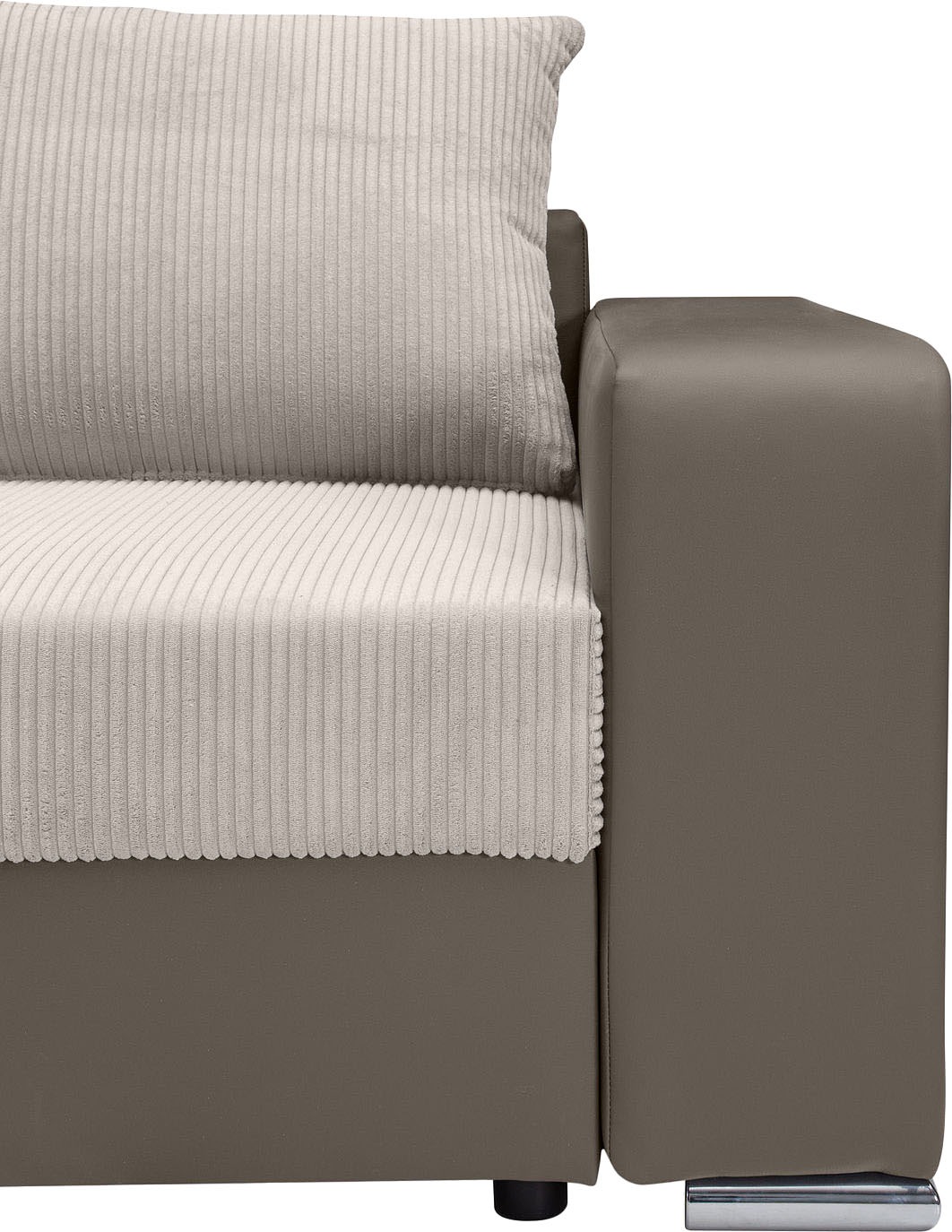 COLLECTION AB Ecksofa »John L-Form«, Regalarmlehne,Bettfunktion,Bettkasten,Ottomane beiseitig montierbar