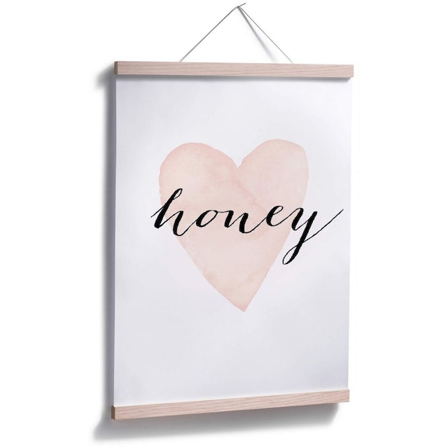 Wall-Art Poster »Herz Honig Schriftzug Honey«, Schriftzug, (1 St.), Poster,  Wandbild, Bild, Wandposter online shoppen | Jelmoli-Versand