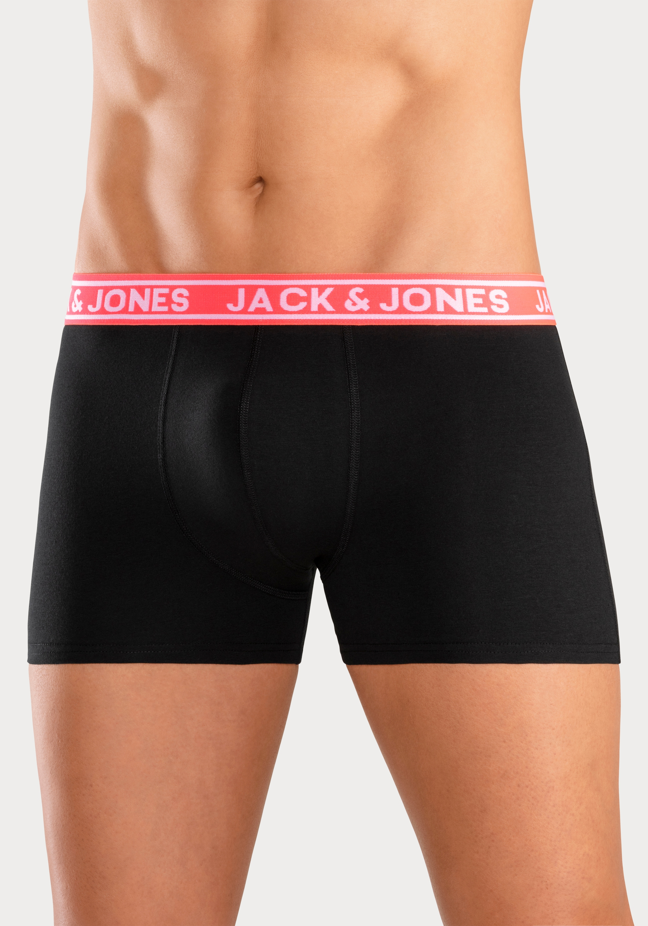 Jack & Jones Trunk »JACCRISP im 6er Pack mit Logobund und Stretchkomfort«, (Packung, 6 St.), unifarben mit Farbeinsatz, modisch, eng anliegend, Baumwollmischung