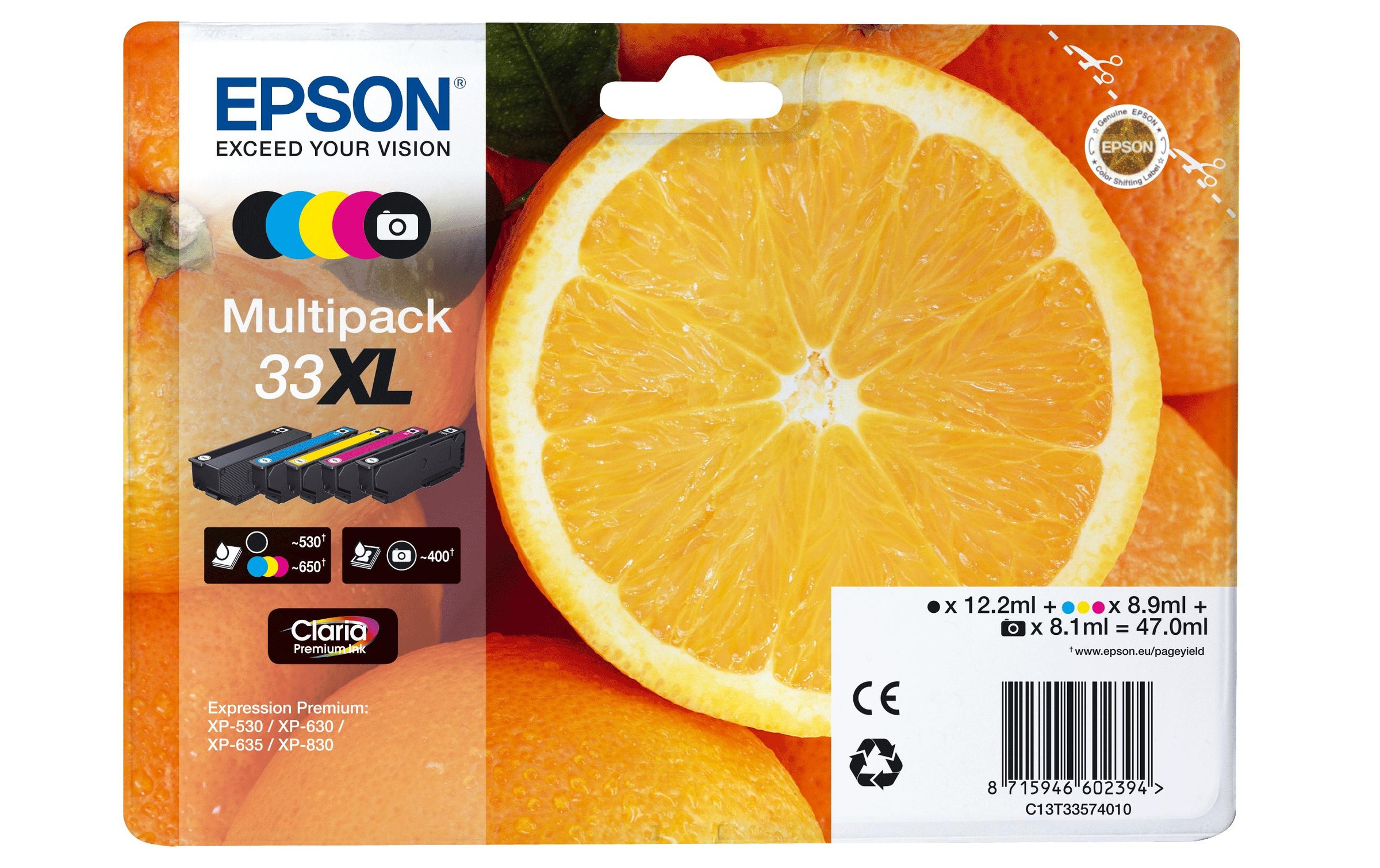 Epson Tintenpatrone »Nr. 33XL / C13T33574011 BK, BK Photo, C, M, Y«
