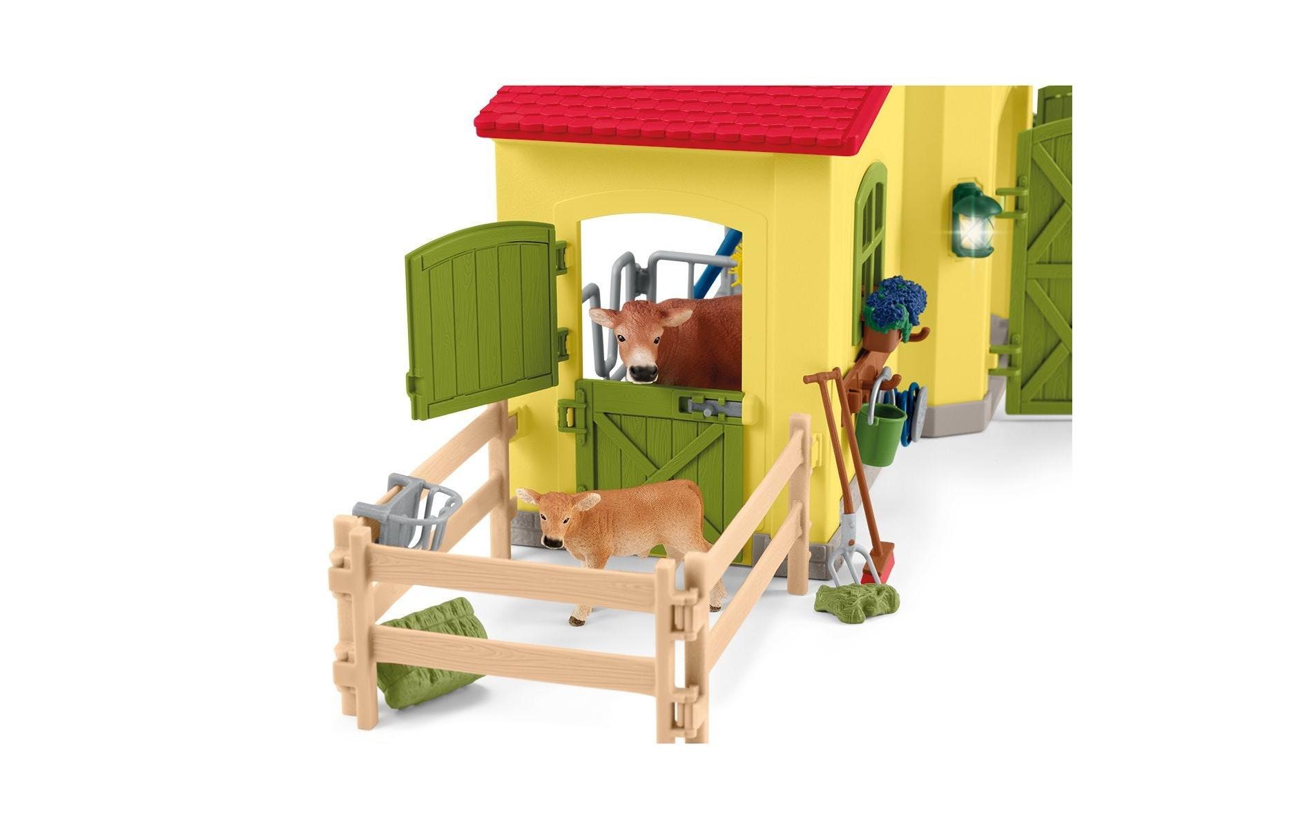 Schleich® Spielfigur »Farm World Stall mit Tieren und Zubehör«