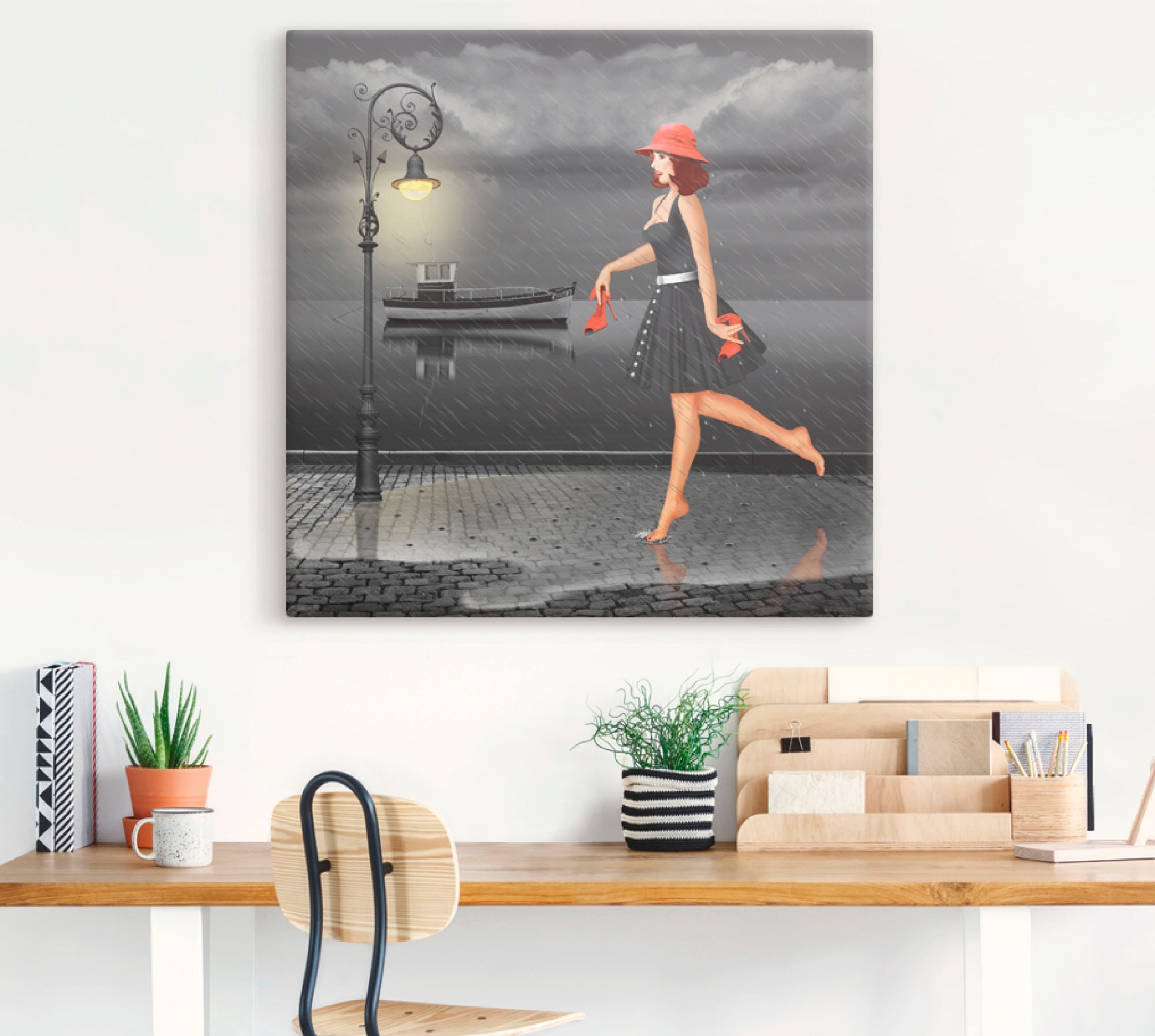 online oder Artland | Wandbild Grössen »Tanzen als Poster Leinwandbild, St.), (1 Regen«, Wandaufkleber versch. Frau, bestellen in Jelmoli-Versand Alubild, im