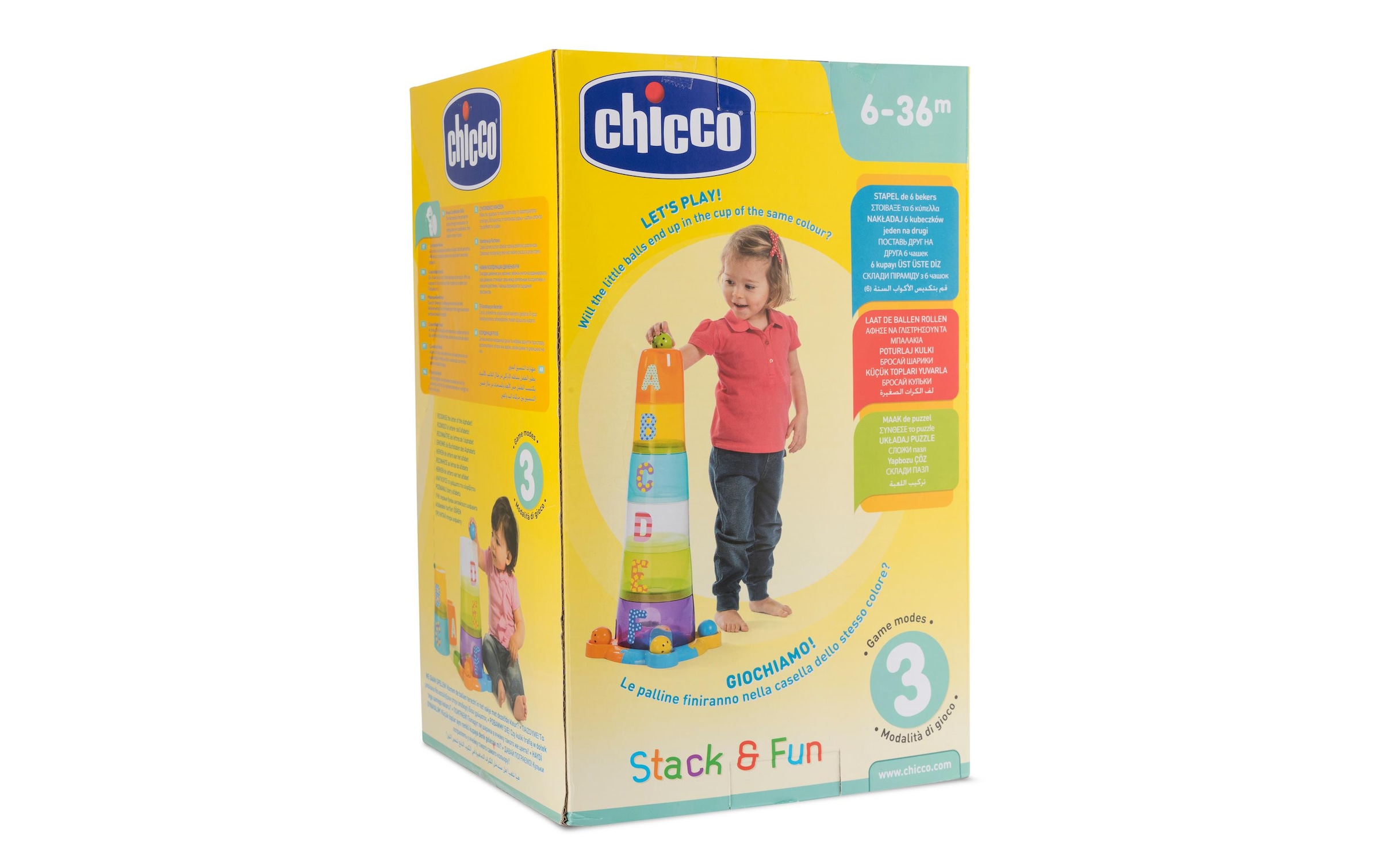 Chicco Stapelspielzeug »2 In 1 Stapelbecher Und Kugelbahn«, (6 tlg.)