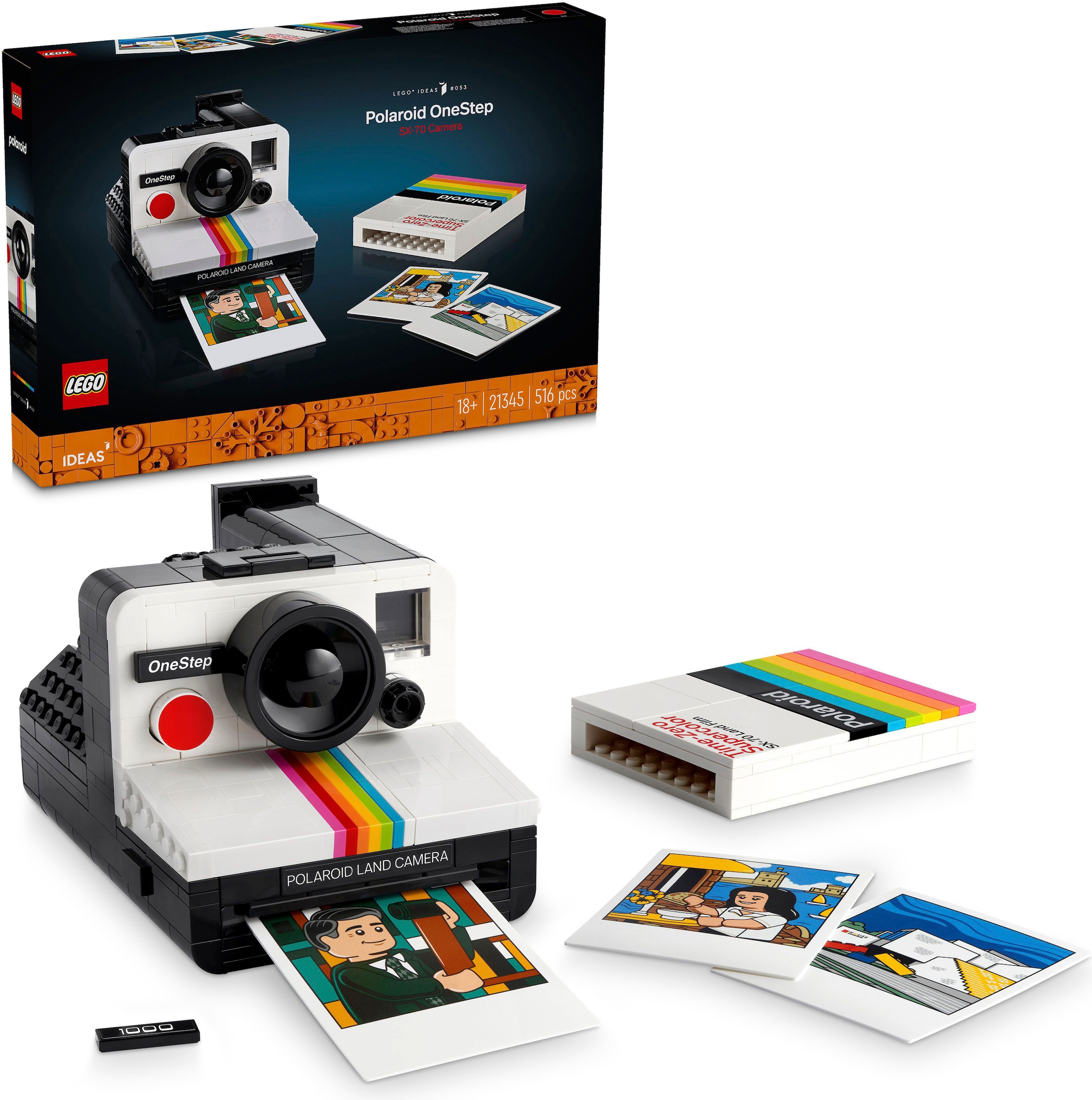 LEGO Konstruktionsspielsteine "Polaroid OneStep SX-70 Sofortbildkamera (21345), LEGO Ideas" Made in Europe