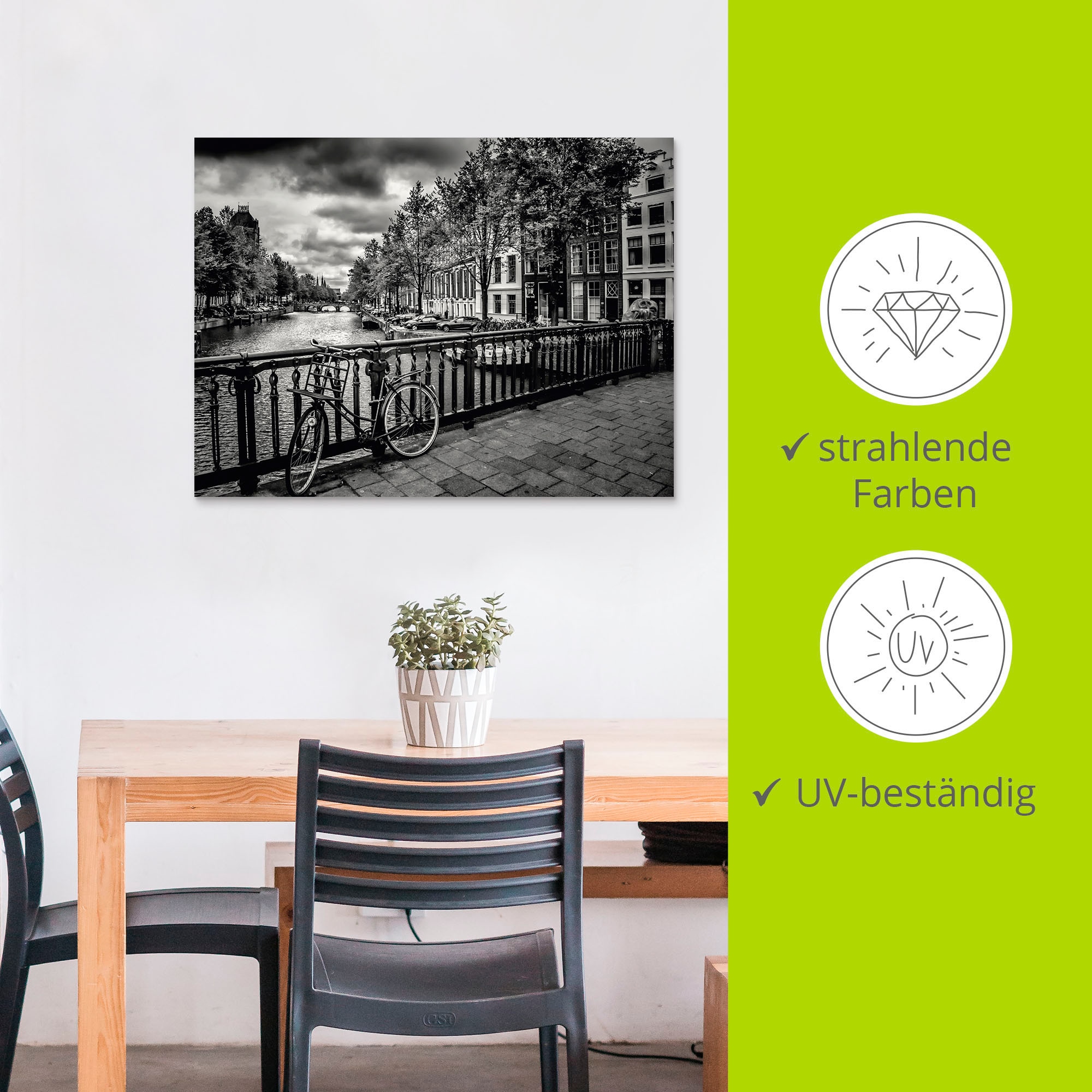 Artland Alu-Dibond-Druck »Amsterdam Keizergracht I«, Niederlande, (1 St.), für Innen- und Aussenbereich geeignet, Outdoorbild