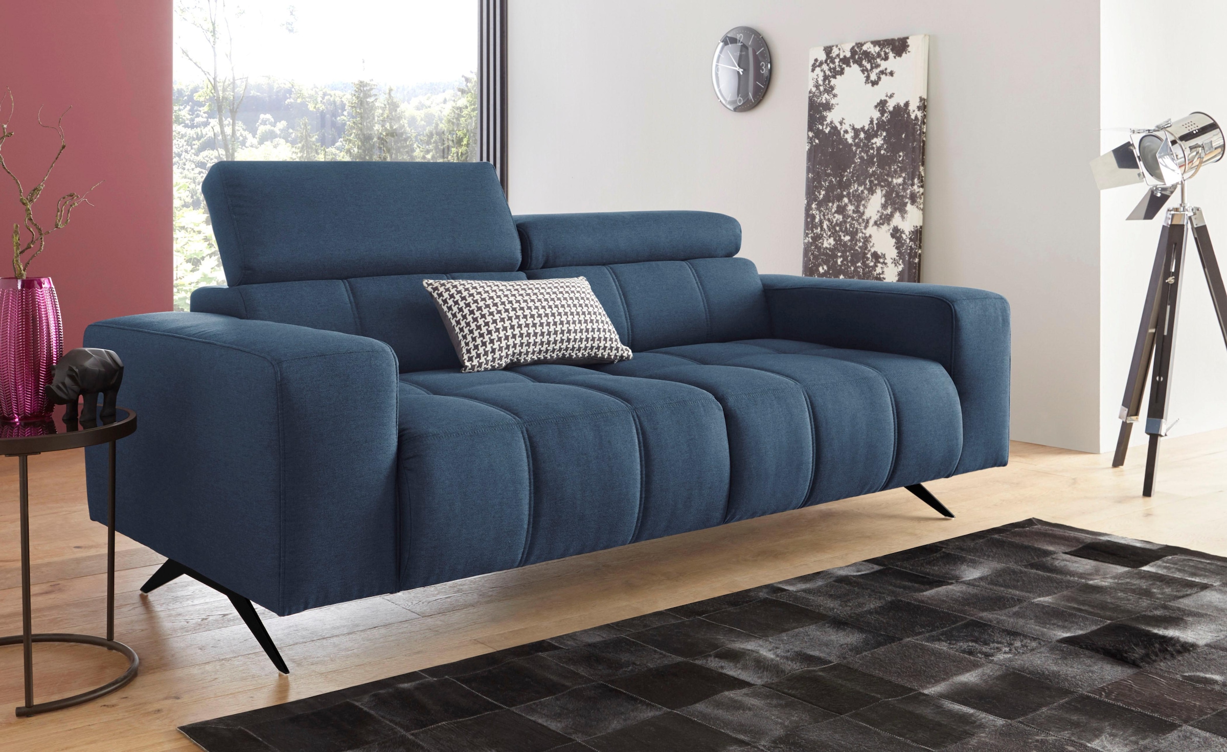 DOMO collection 2-Sitzer »Trento, mit Kufenfuss oder Einzelfuss«, wahlweise mit Kopfteilverstellung und in zwei Grössen erhältlich