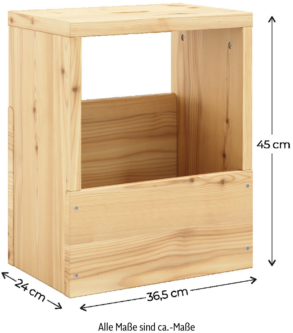 Karup Design Beistelltisch »GRAB-IT Stuhl, Hocker, Ablage, Aufbewahrung, Wandregal, Abstelltisch«, Beistelltisch mit Stauraum, Mehrzweck, zum Mitnehmen, Kiefer massiv