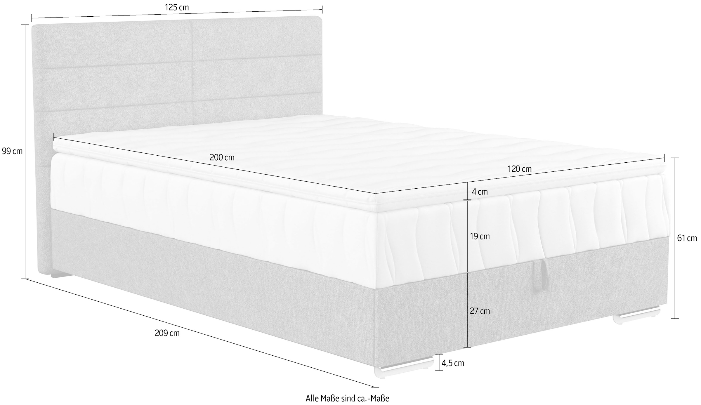 COTTA Boxbett »Tom«, mit Bettkasten, Topper und Zierkissen