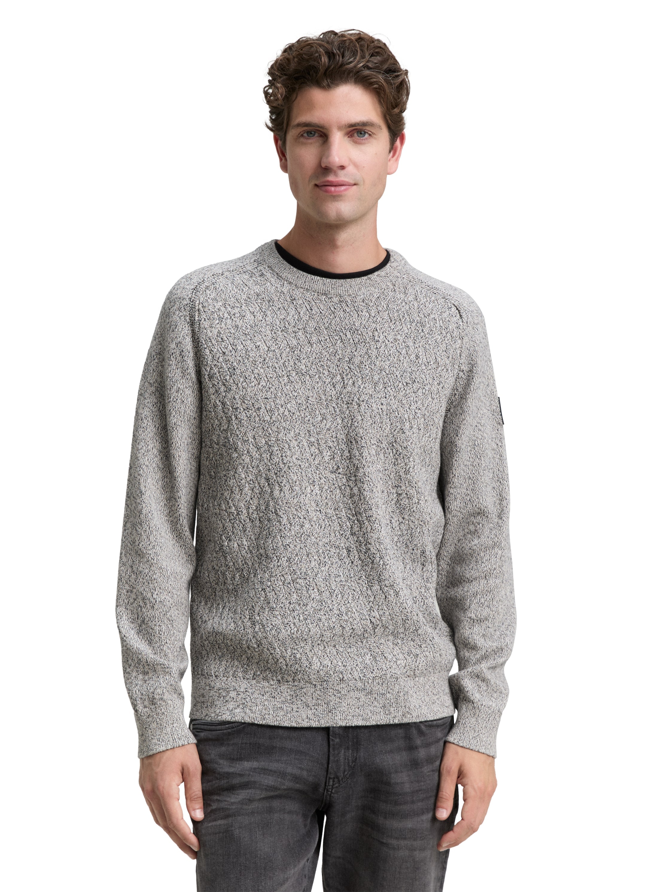 TOM TAILOR Strickpullover mit Logo Stickerei am Arm