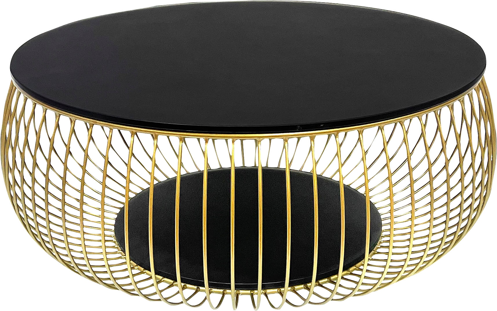 SalesFever Couchtisch »Couchtisch im minimalistischen Stil«, 10 mm starke Klarglasplatte mit Marmordruck