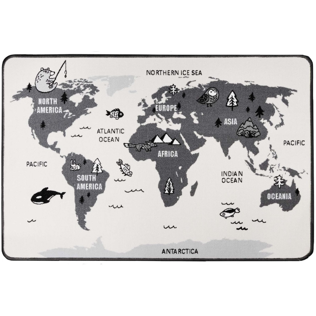 Primaflor-Ideen in Textil Kinderteppich »RETRO - Weltkarte«, rechteckig