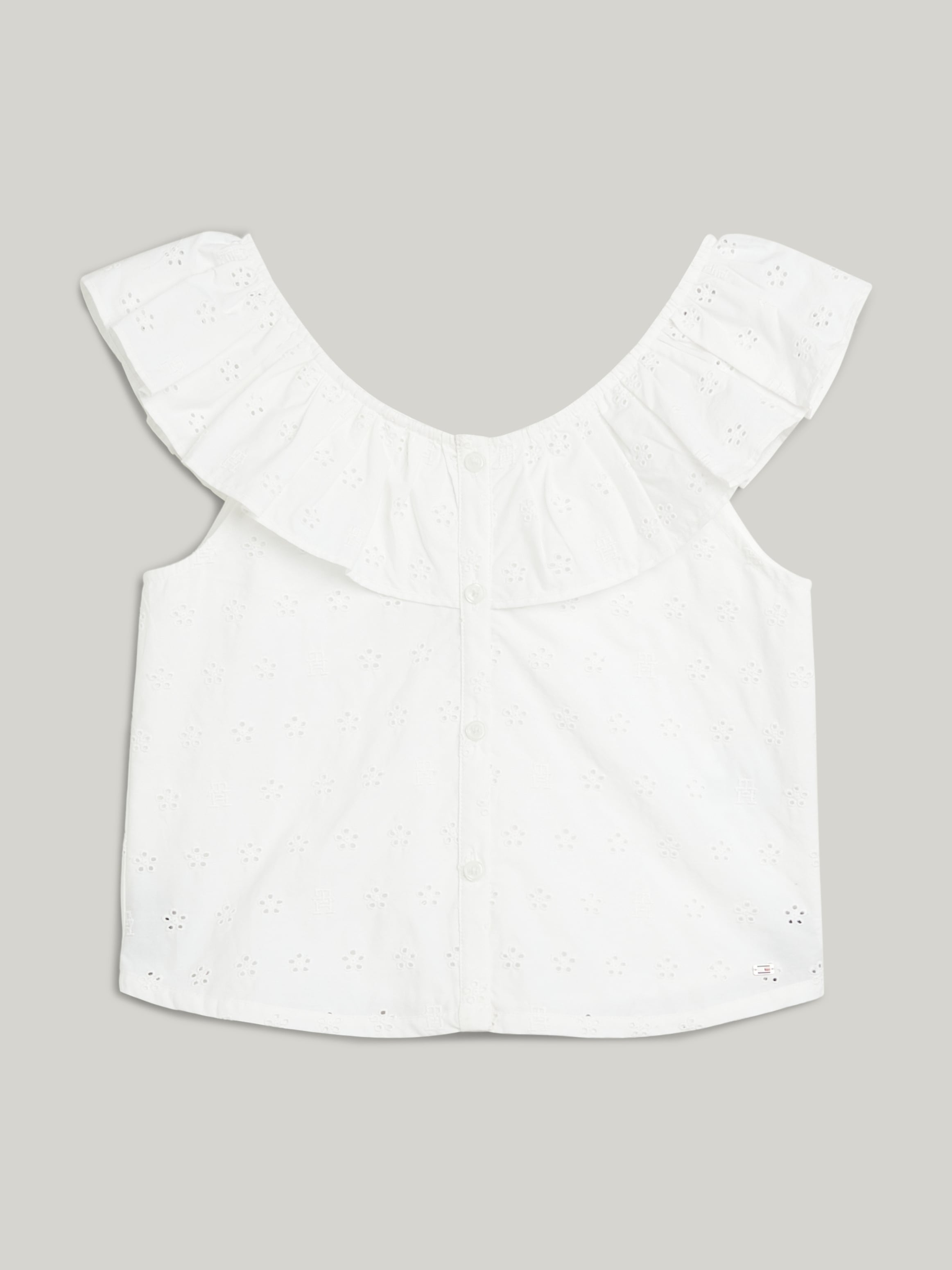 Tommy Hilfiger Babydollshirt »BRODERIE ANGLAISE FRILL TOP«, Kinder bis 16 Jahre