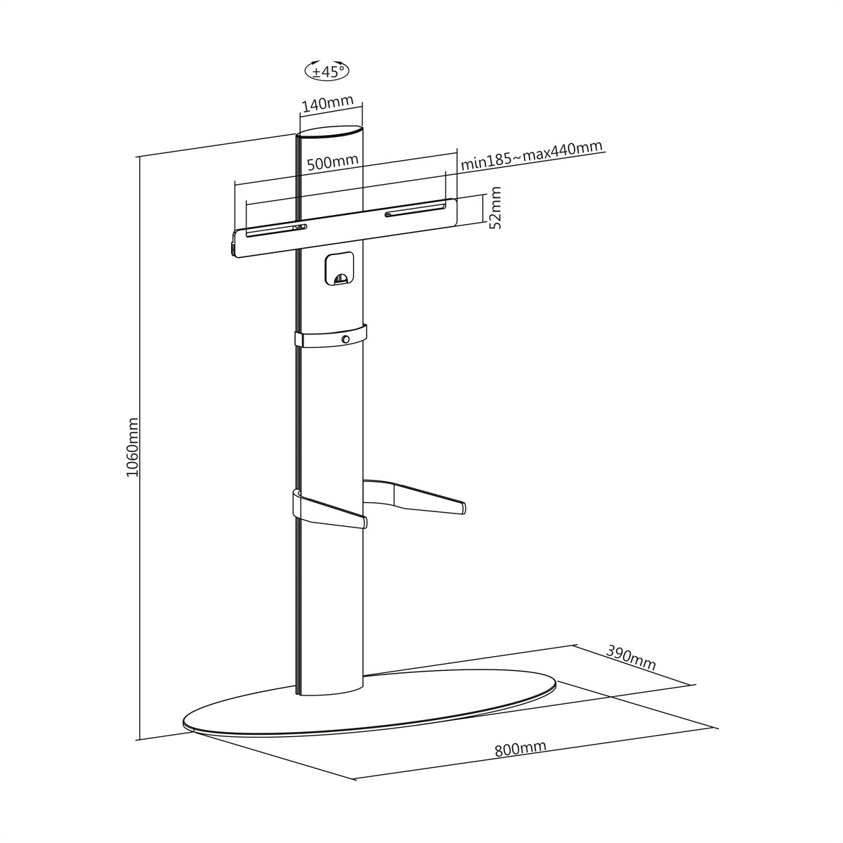 ROLINE Monitorständer »ROLINE LCD-/TV-Ständer, 32-55 Zoll, bis 40 kg, silberfarben«