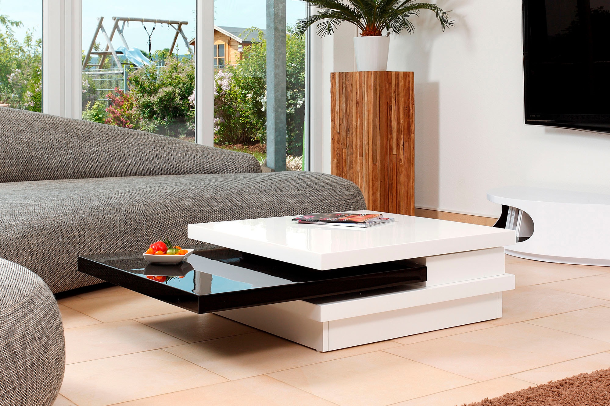 SalesFever Couchtisch, Tischplatte drehbar um 360°