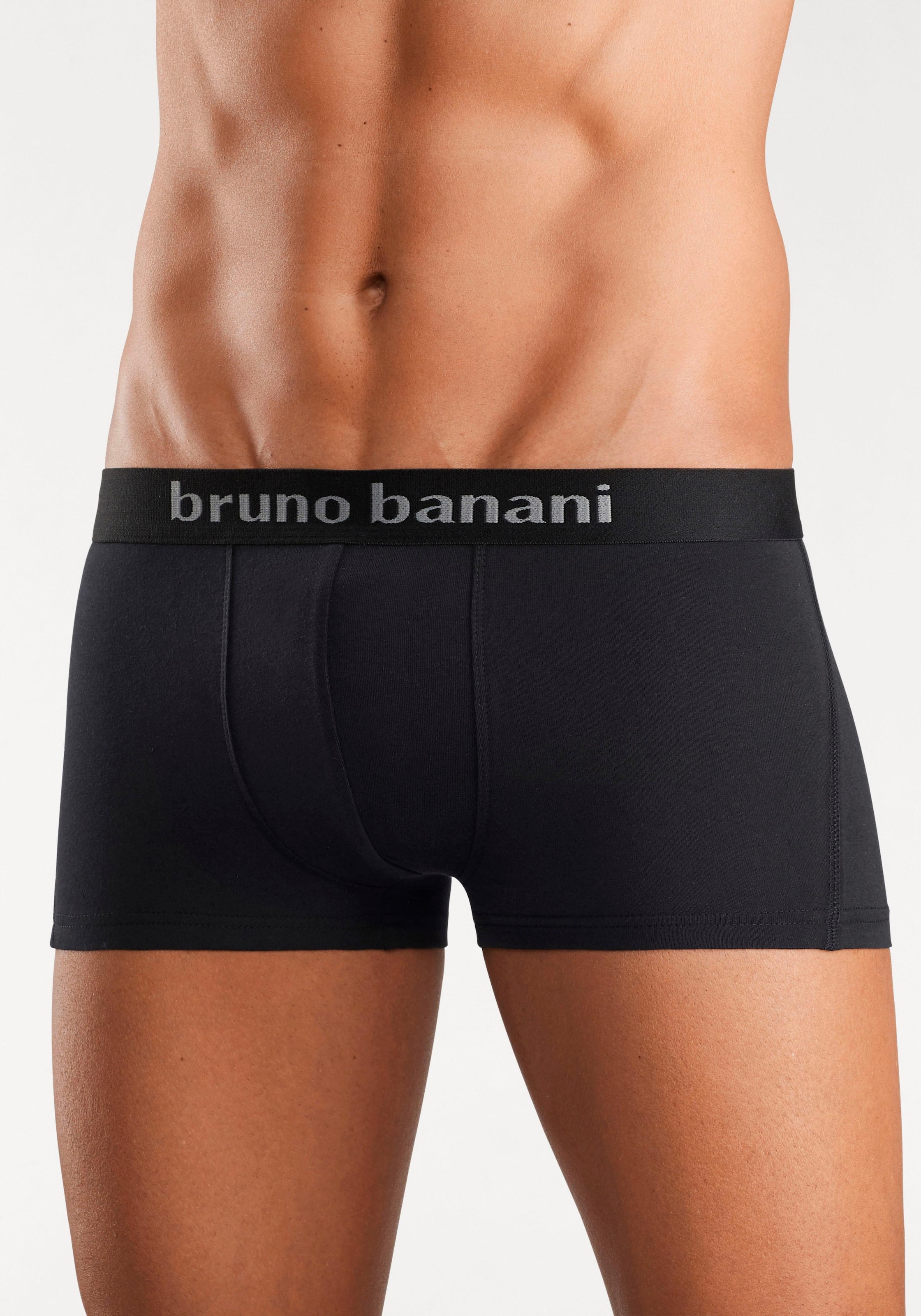 Bruno Banani Boxershorts, (Packung, 4 St.), in Hipster-Form mit Logo Webbund