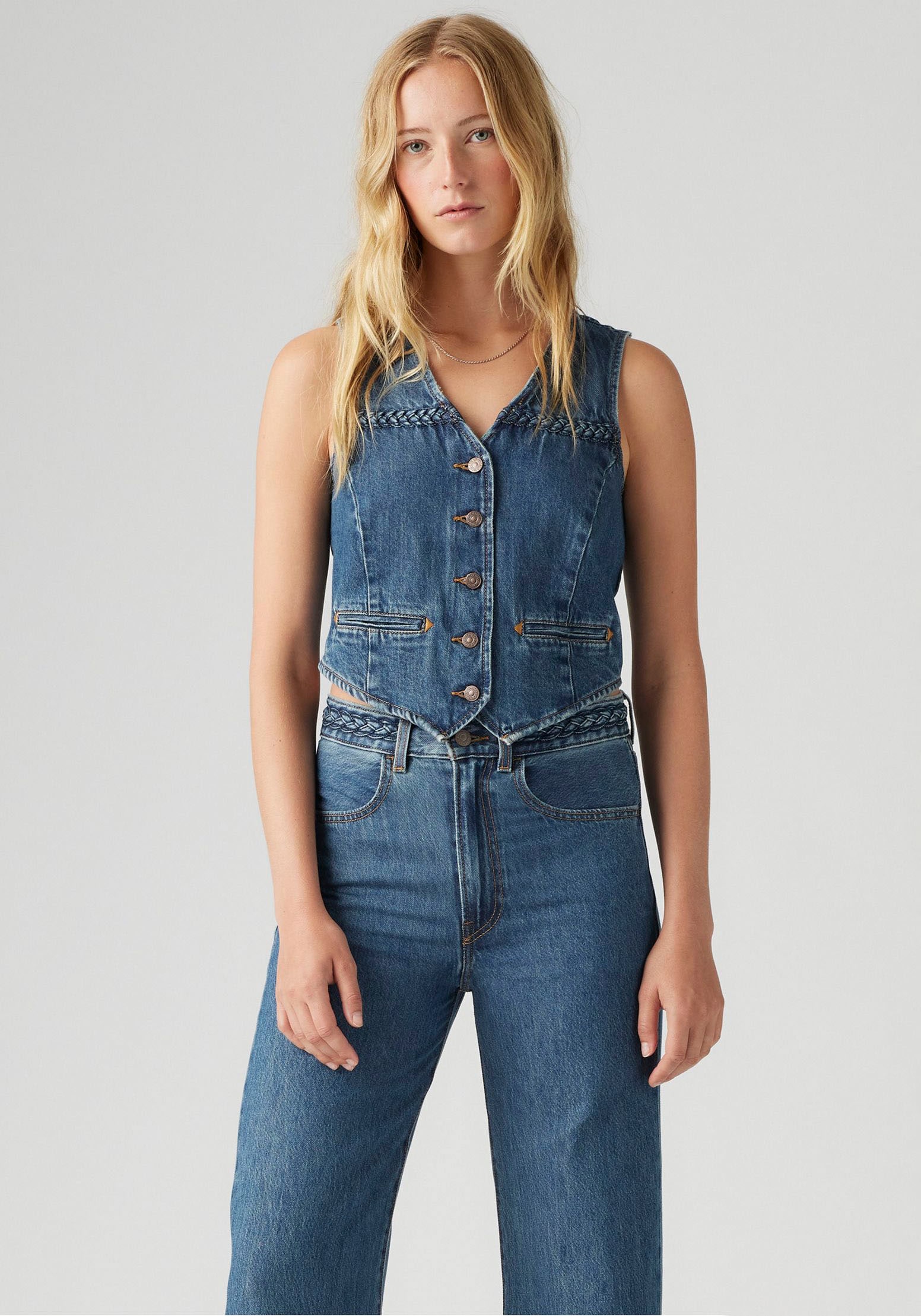 Levi's® Jeansweste »BRAIDED VEST«, mit Ziernähten