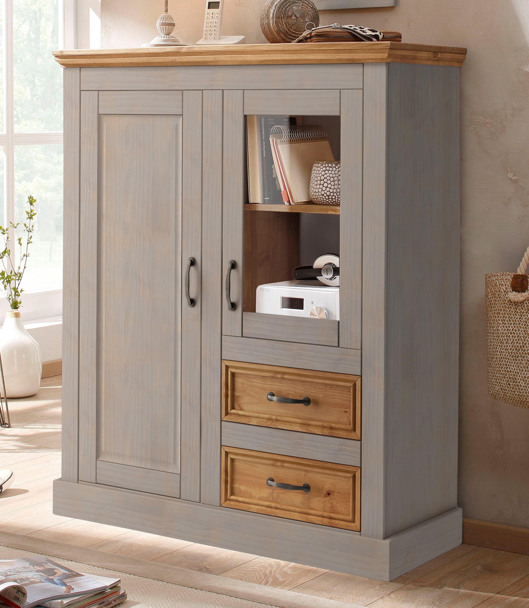 Home affaire Highboard »Selma«, Vitrine, Breite 100 cm