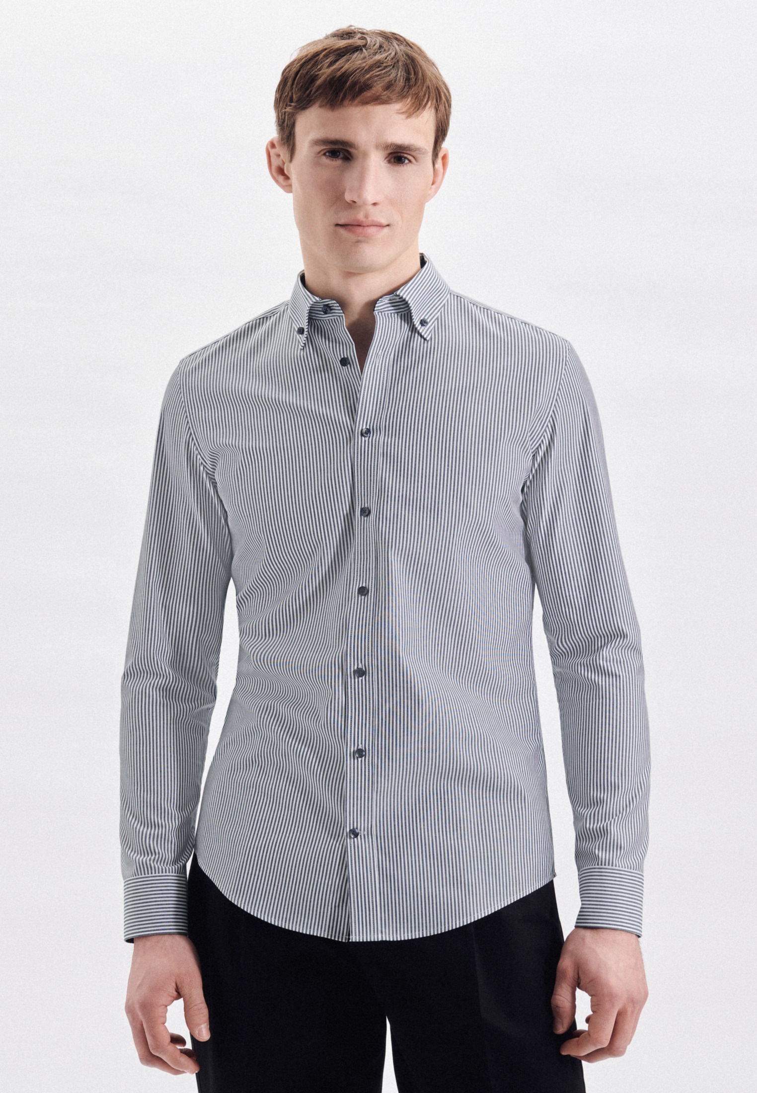 seidensticker Businesshemd »Slim« Slim 1/1 Button-Down-Kragen Streifen