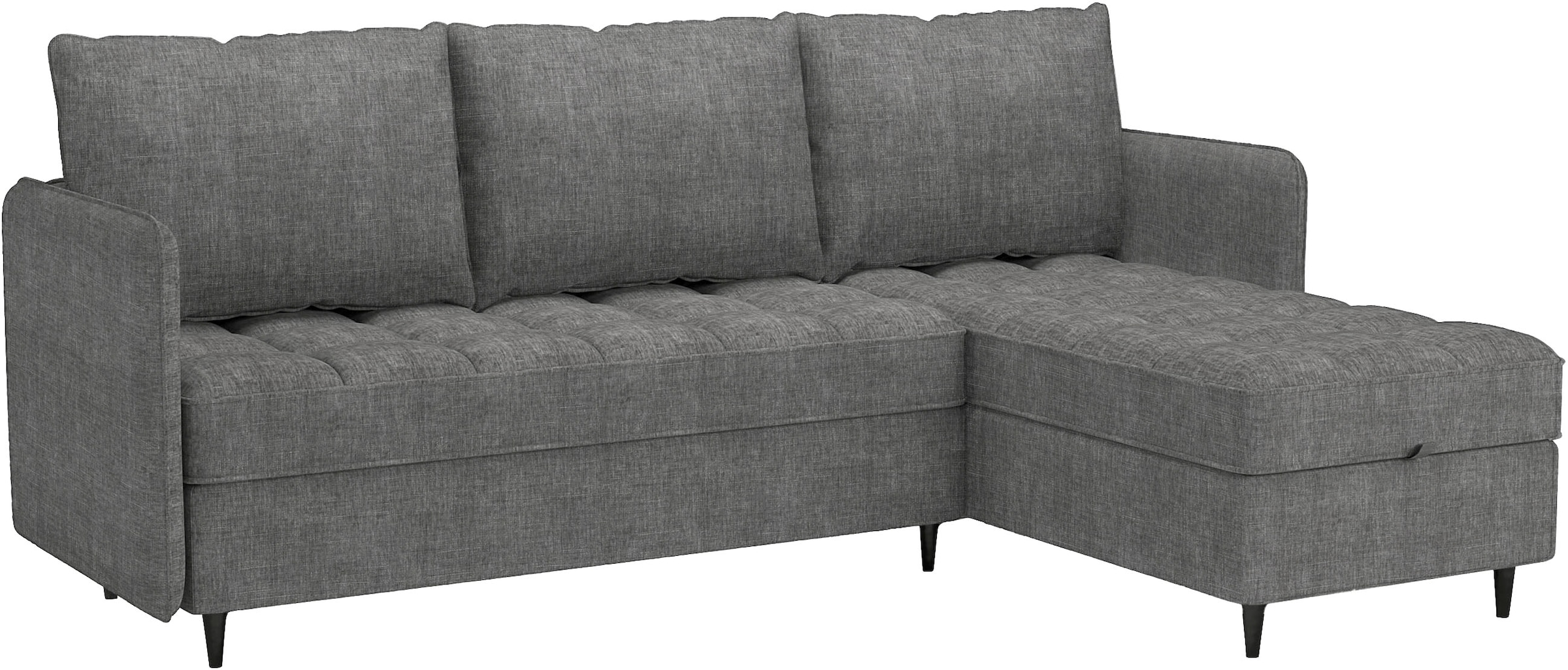 Dorel Home Ecksofa »LINDHUS, L-Form, verschiedene Stellvarianten, Loungesofa, Schlaf-Liege«, Modulsofa, Recamiere, grosser Bettkasten, Cord, Chenille