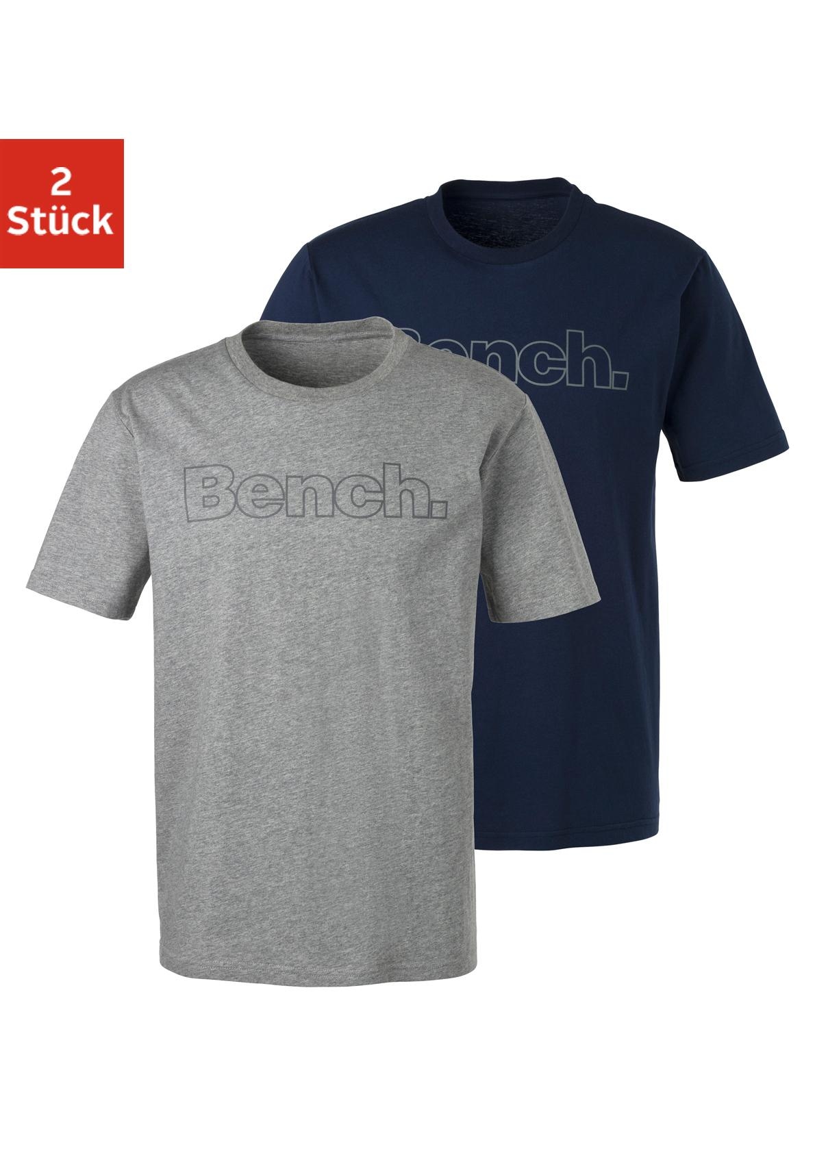 T-Shirt, Shirt mit Logoprint, Basicshirt mit Rundhals aus reiner Baumwolle