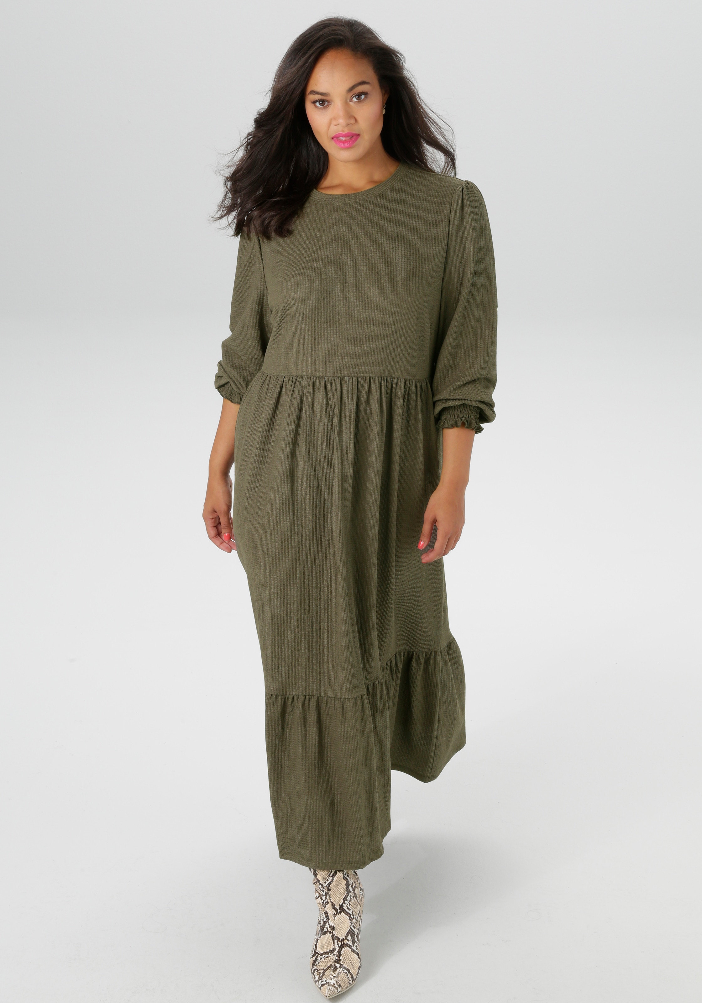 Aniston PLUS Jerseykleid, in trendiger Farbpalette - NEUE KOLLEKTION