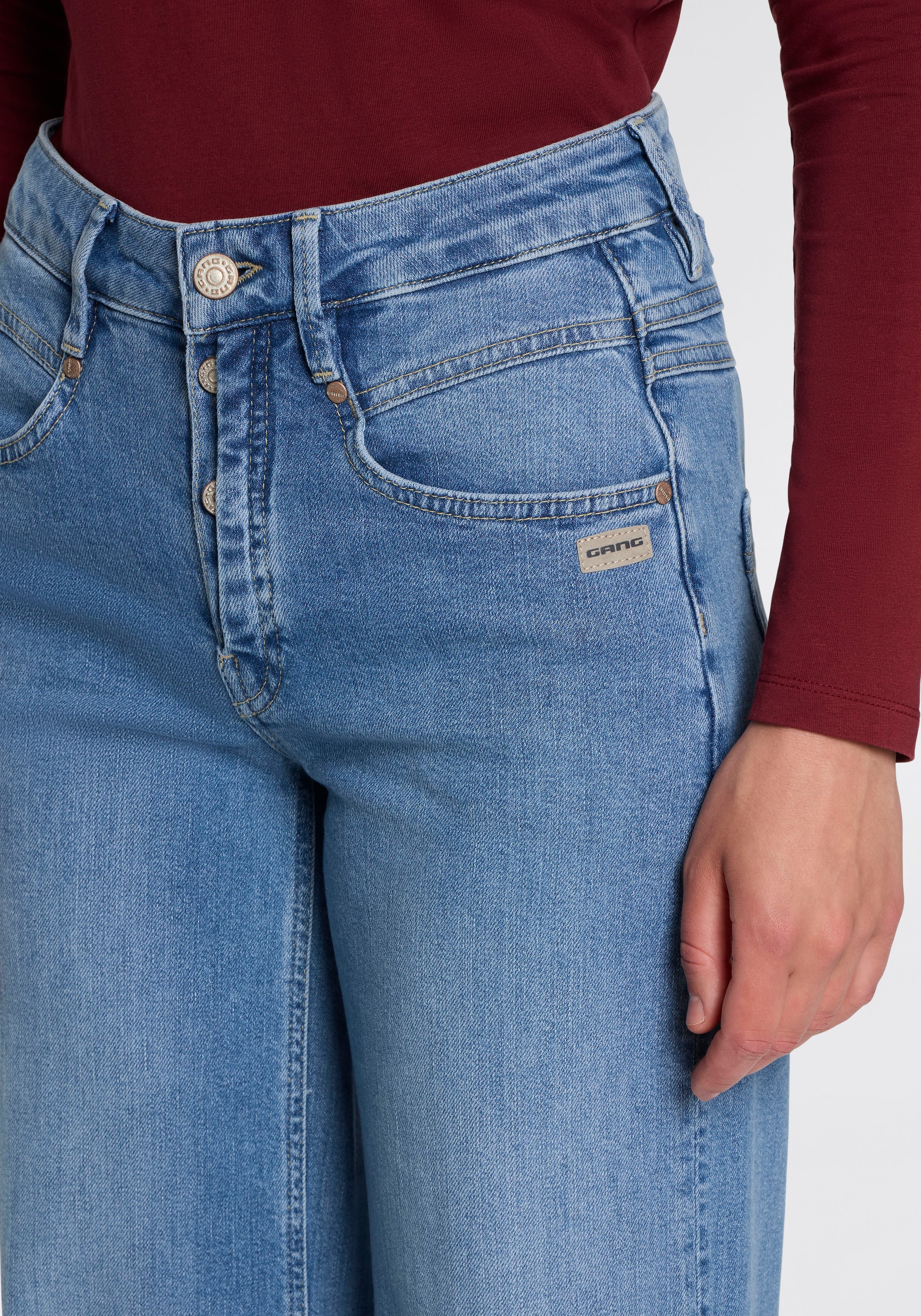 GANG Weite Jeans »94MEDINA WIDE«, mit Knopfverschluss