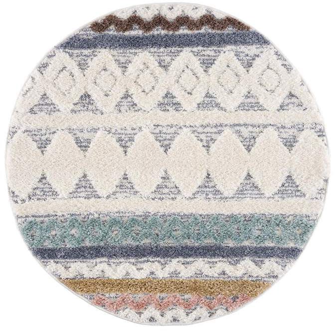 Carpet City Hochflor-Teppich »Focus 3013«, rund, 20 mm Höhe, Boho-Teppich, Hochtief-Muster/ 3D-Effekt, für Wohnzimmer, Schlafzimmer