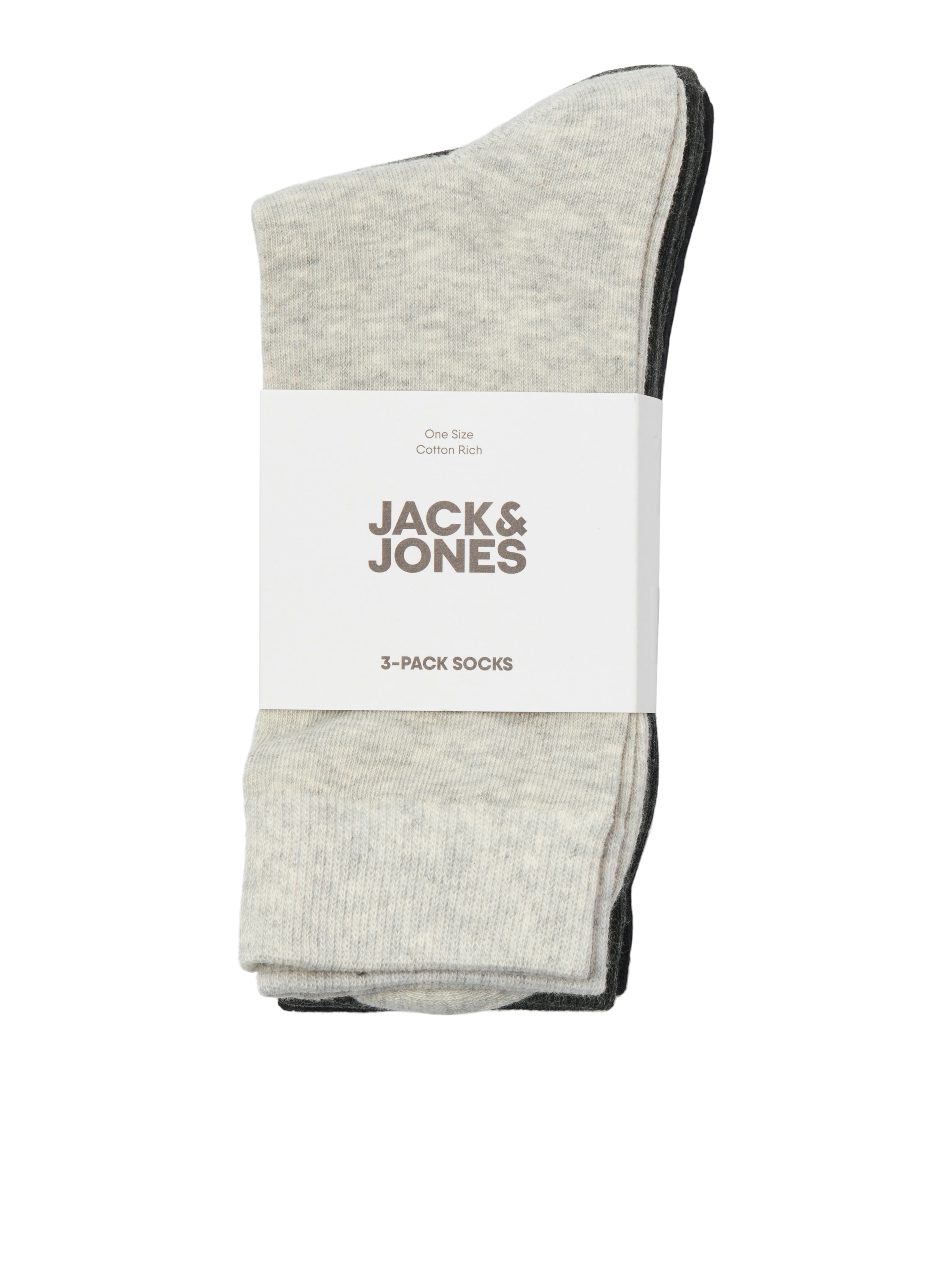 Jack & Jones Freizeitsocken »JACRAFAEL – Sockenpackung mit Stretch-Anteil, Einheitsgrösse«, (Packung, 3 Paar), uni und melange, casual